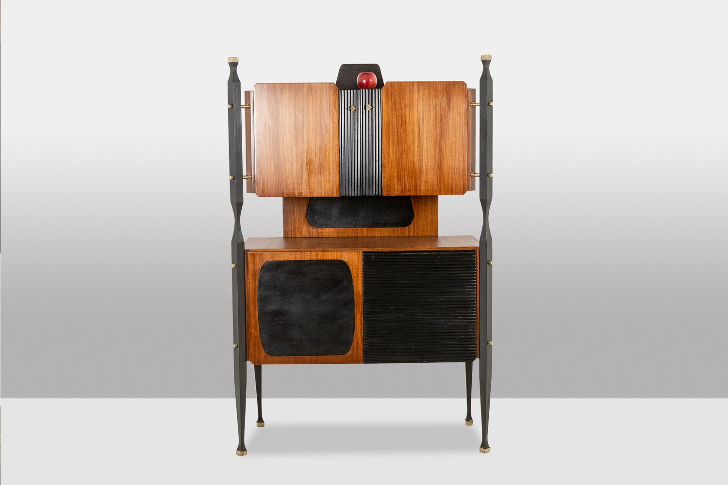 Pair Of Italian Teak Veneer Cabinets. 1960s. photo furniture