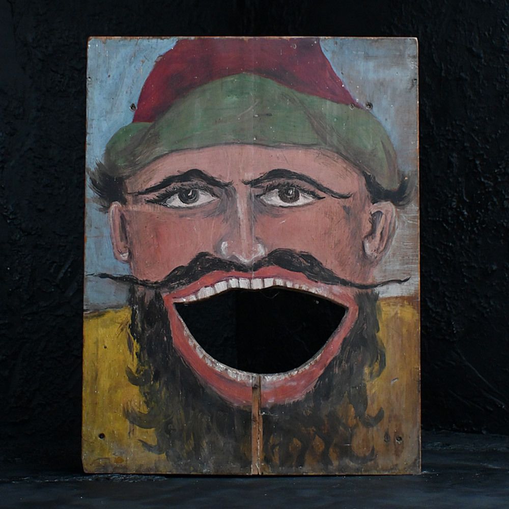 English Fairground Board Hand Painted Detail On Sectioned photo for sale