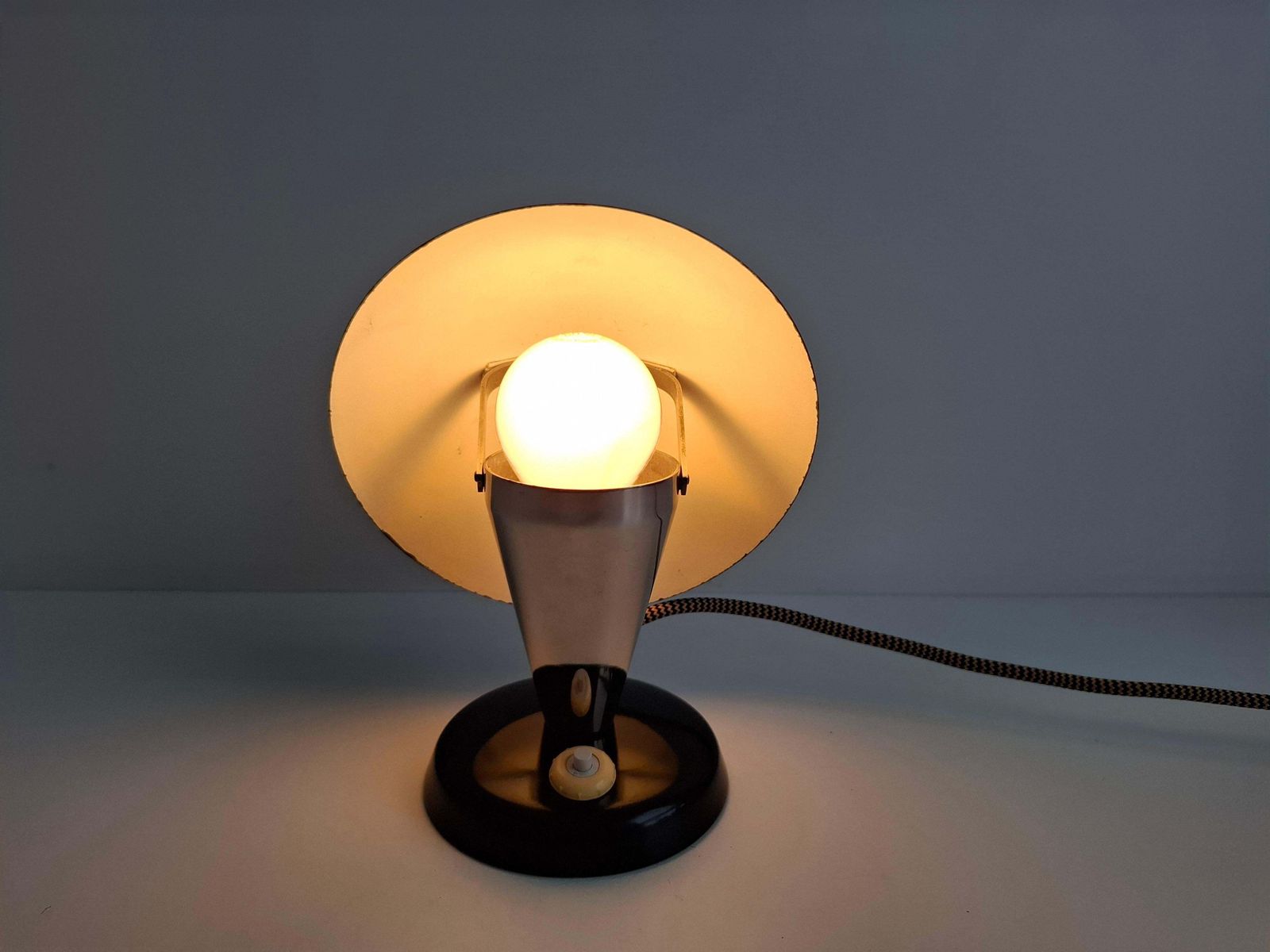 Bauhaus Mushroom Table Lamp With Adjustable Shade, Czechoslovakia, 1930s photo 299.0
