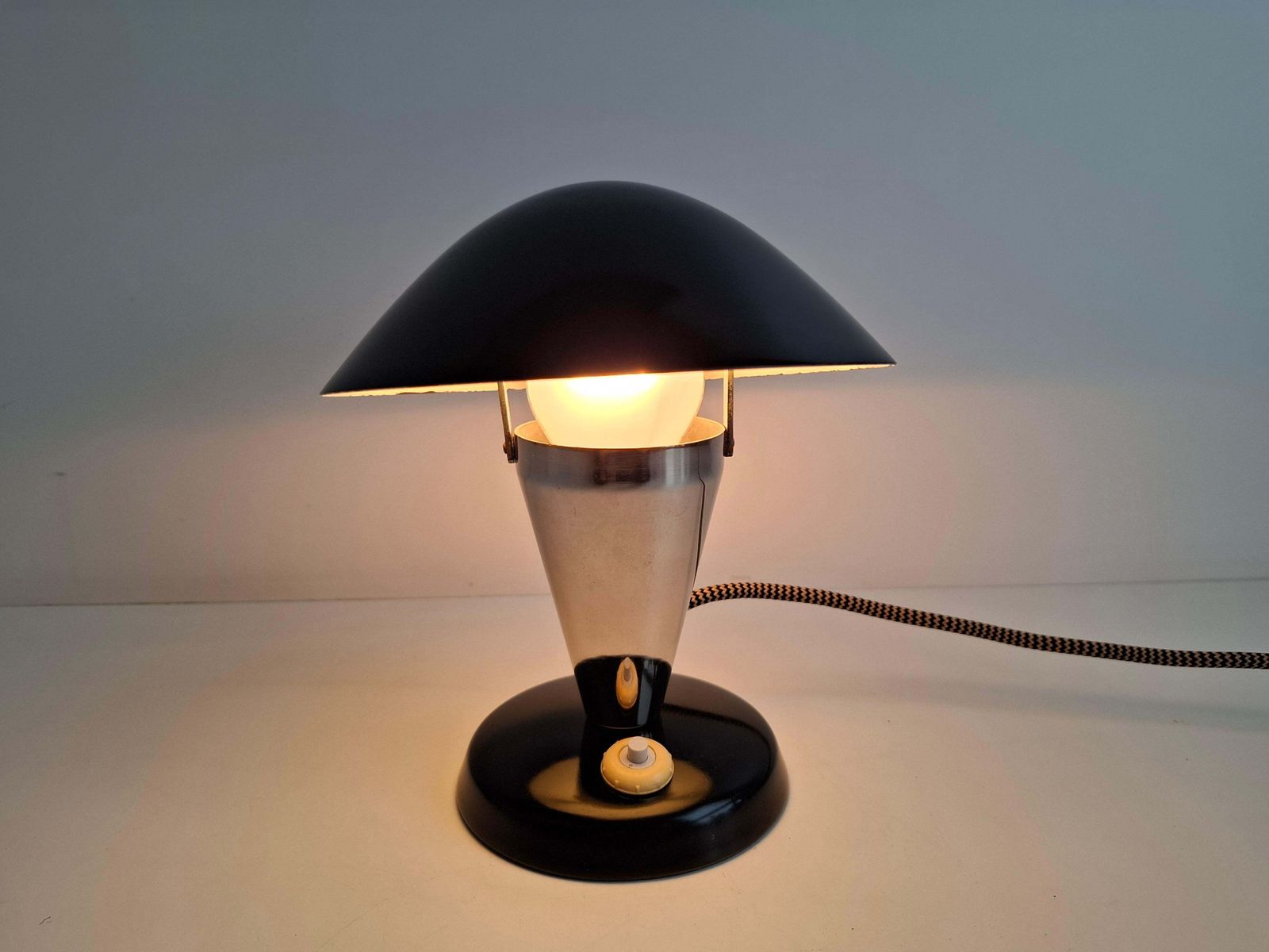 Bauhaus Mushroom Table Lamp With Adjustable Shade, Czechoslovakia, 1930s photo buy