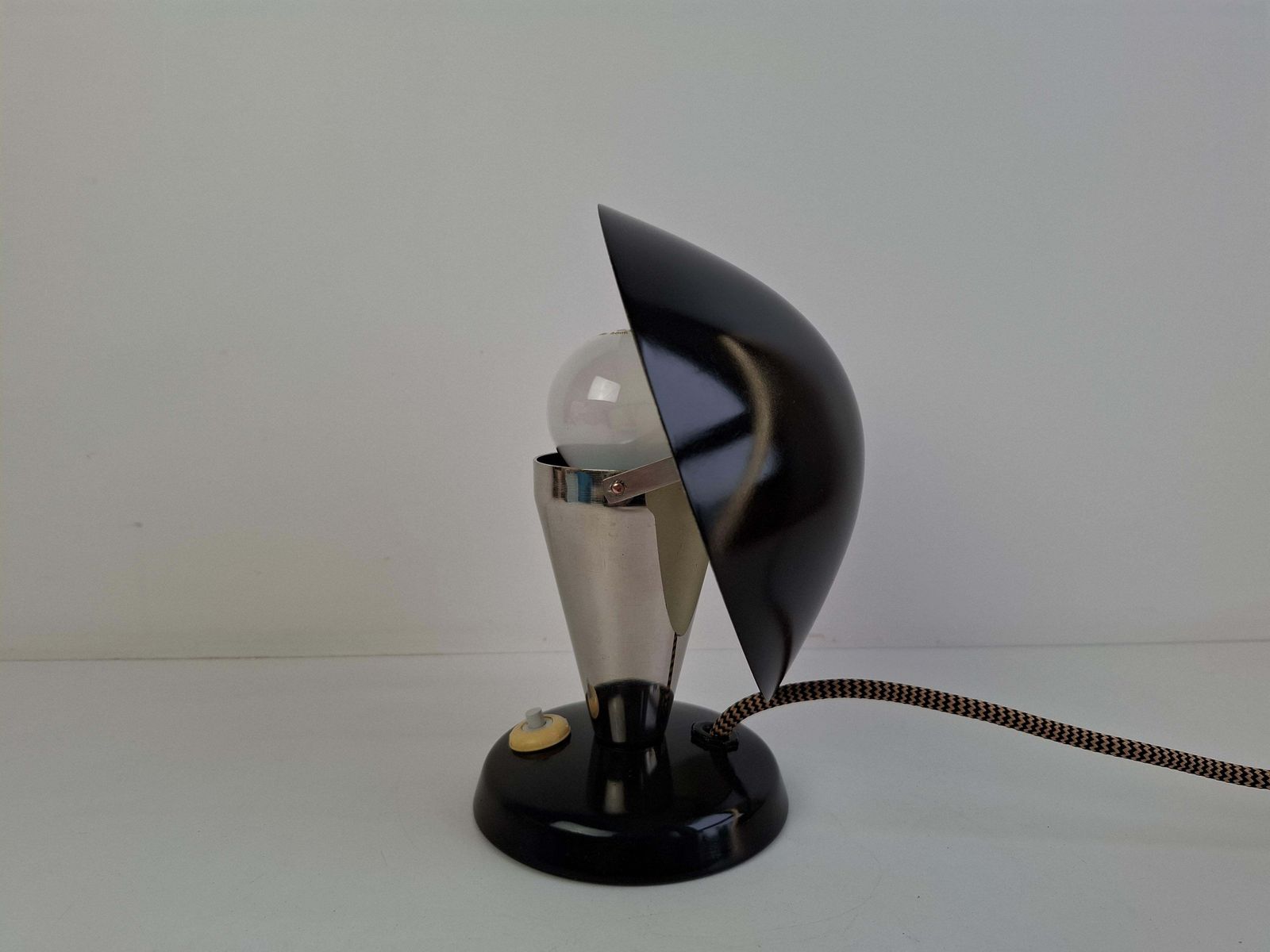 photo for sale Bauhaus Mushroom Table Lamp With Adjustable Shade, Czechoslovakia, 1930s