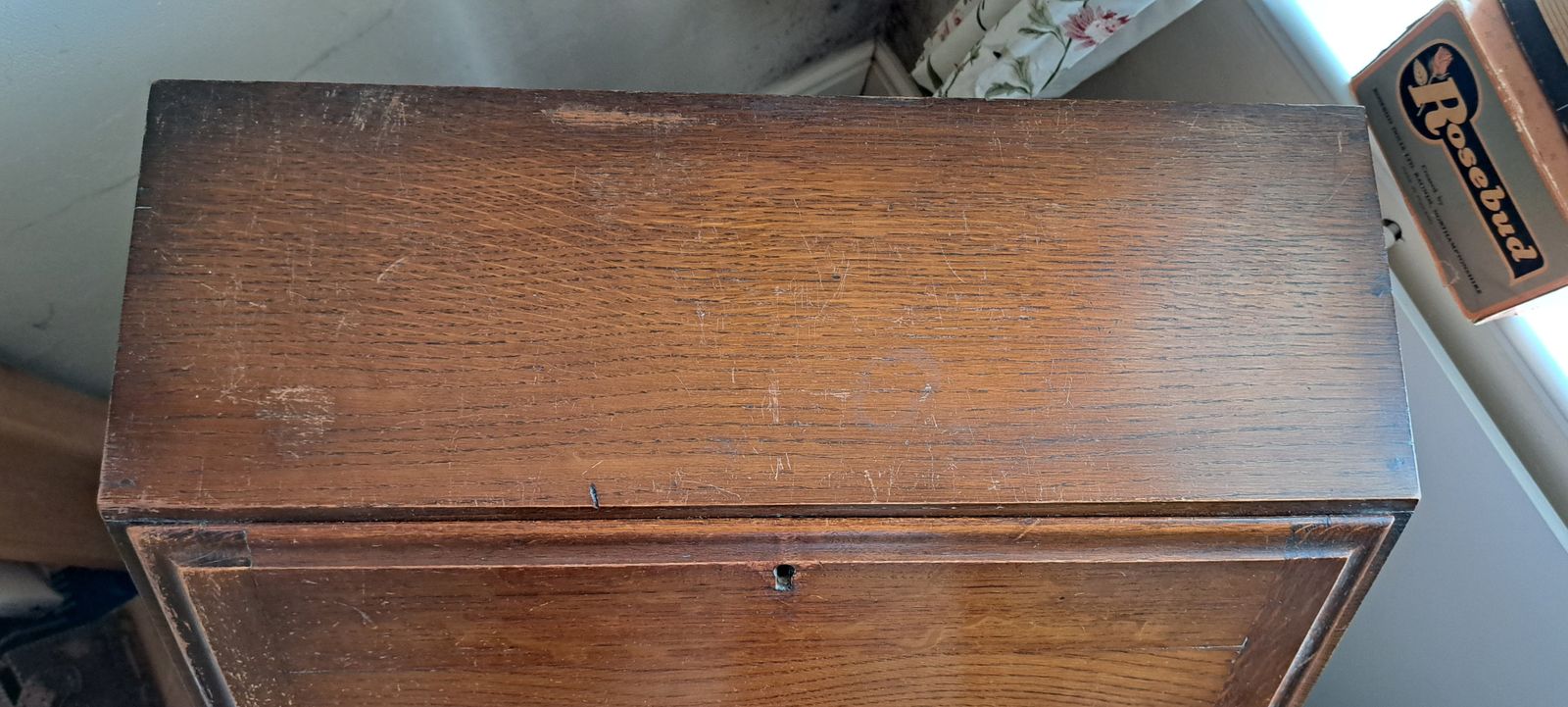 Vintage Mid 20th Century Oak Writing Bureau With Drop Down Front (Lockable) & 2 Drawers photo vinterior