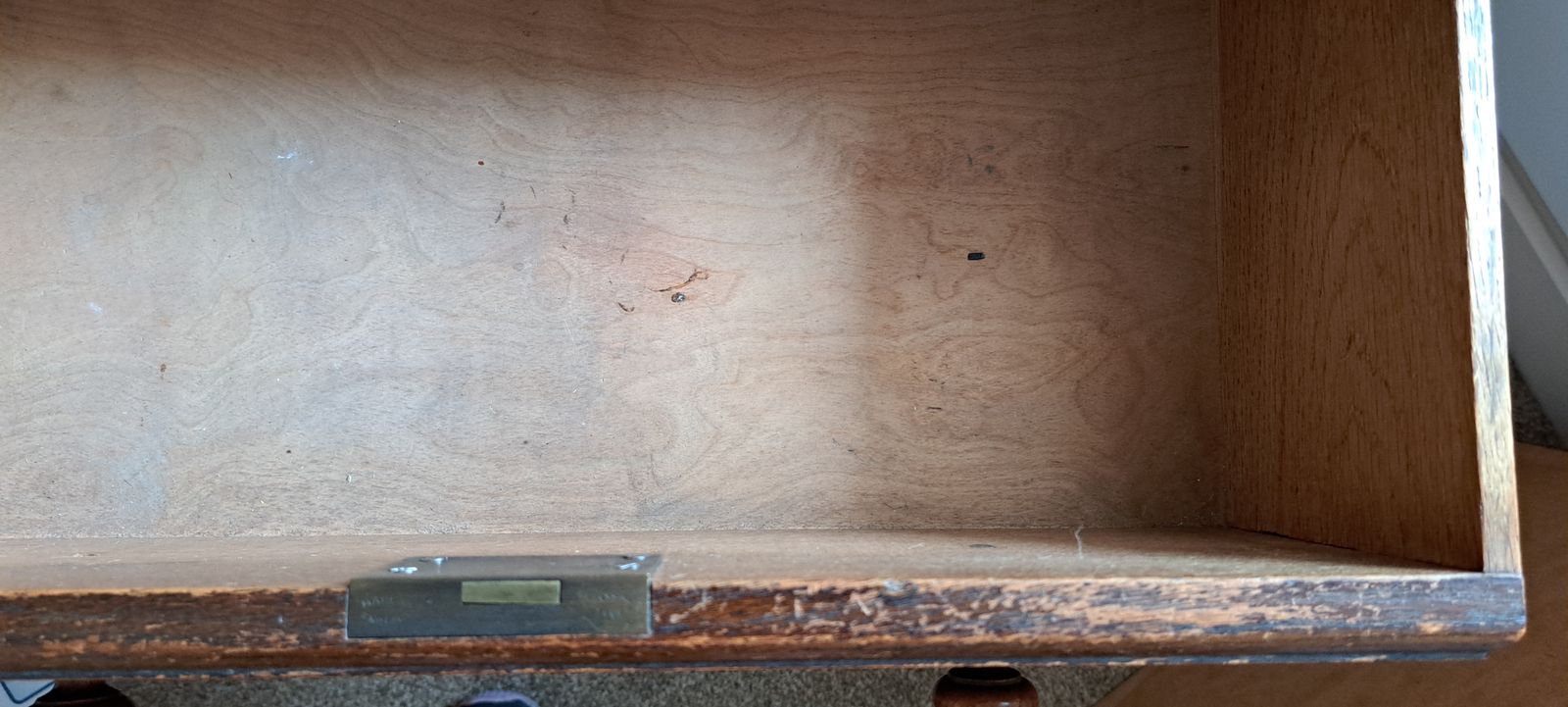 Vintage Mid 20th Century Oak Writing Bureau With Drop Down Front (Lockable) & 2 Drawers photo buy