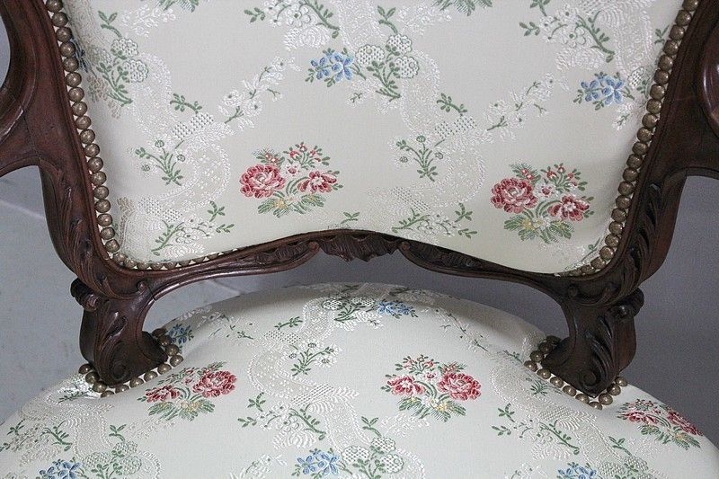 Pair Of Louis XV Cabriolet Armchairs With Queen 19th Century photo 5320.98