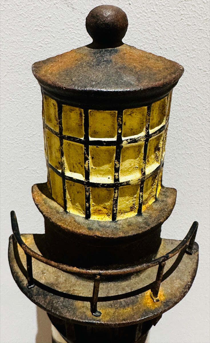 photo buy Circa 1920s Art Deco Cape Hatteras North Carolina Lighthouse Cast Iron Doorstop