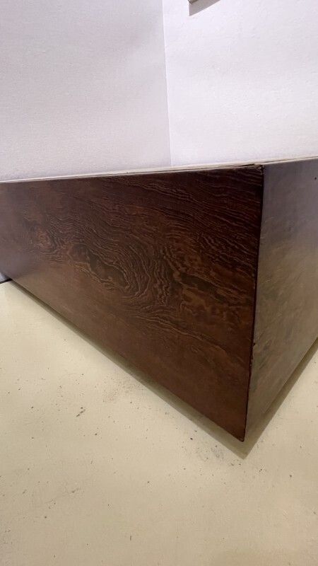Furniture Jef Verbrak, Set Of 2 Coffee Tables (Paintings) In Wenge Wood, Minimalist Modernist Design, Ca 1970 photo