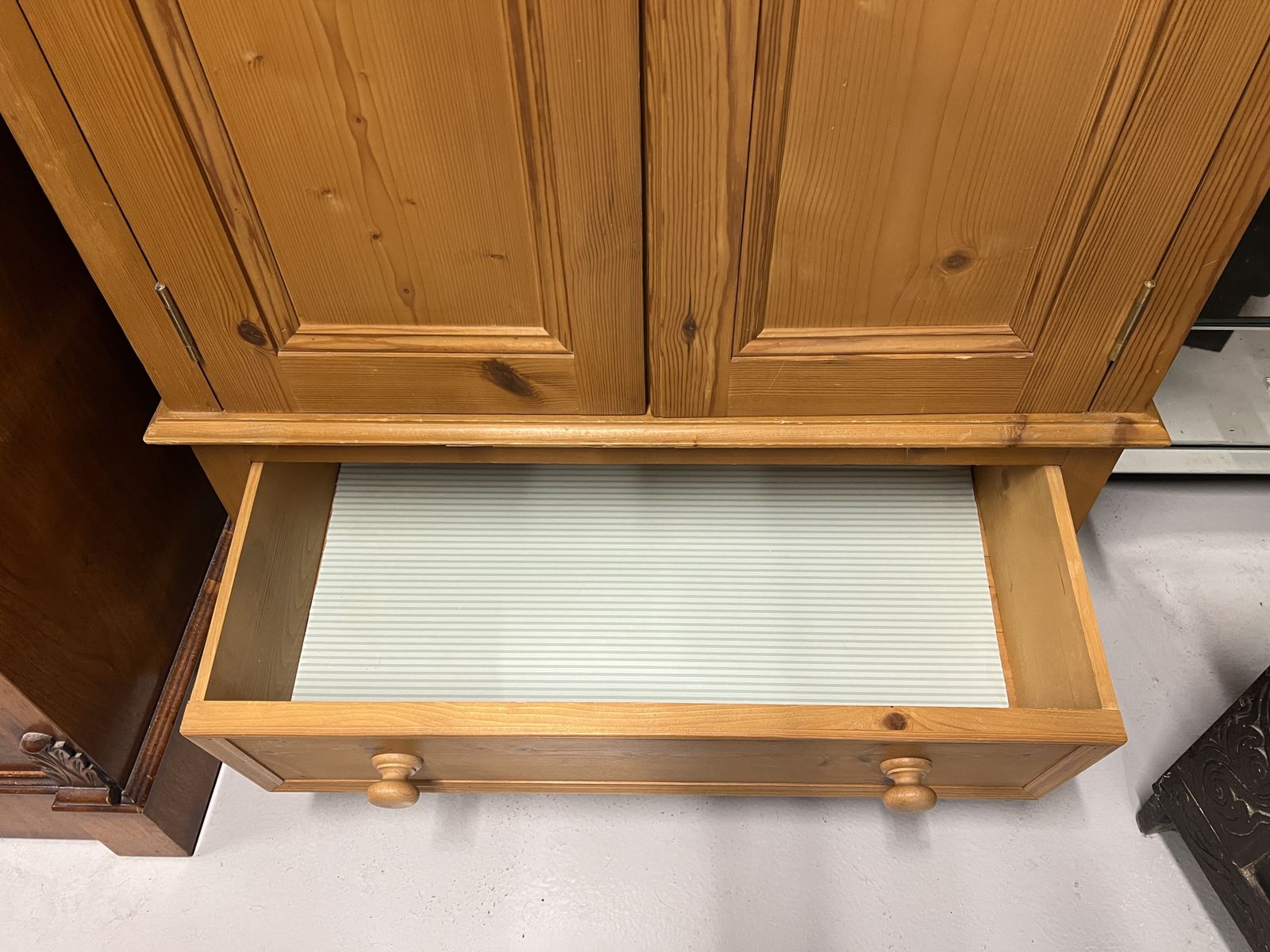 Pine Double Wardrobe With Drawer Underneath photo for sale