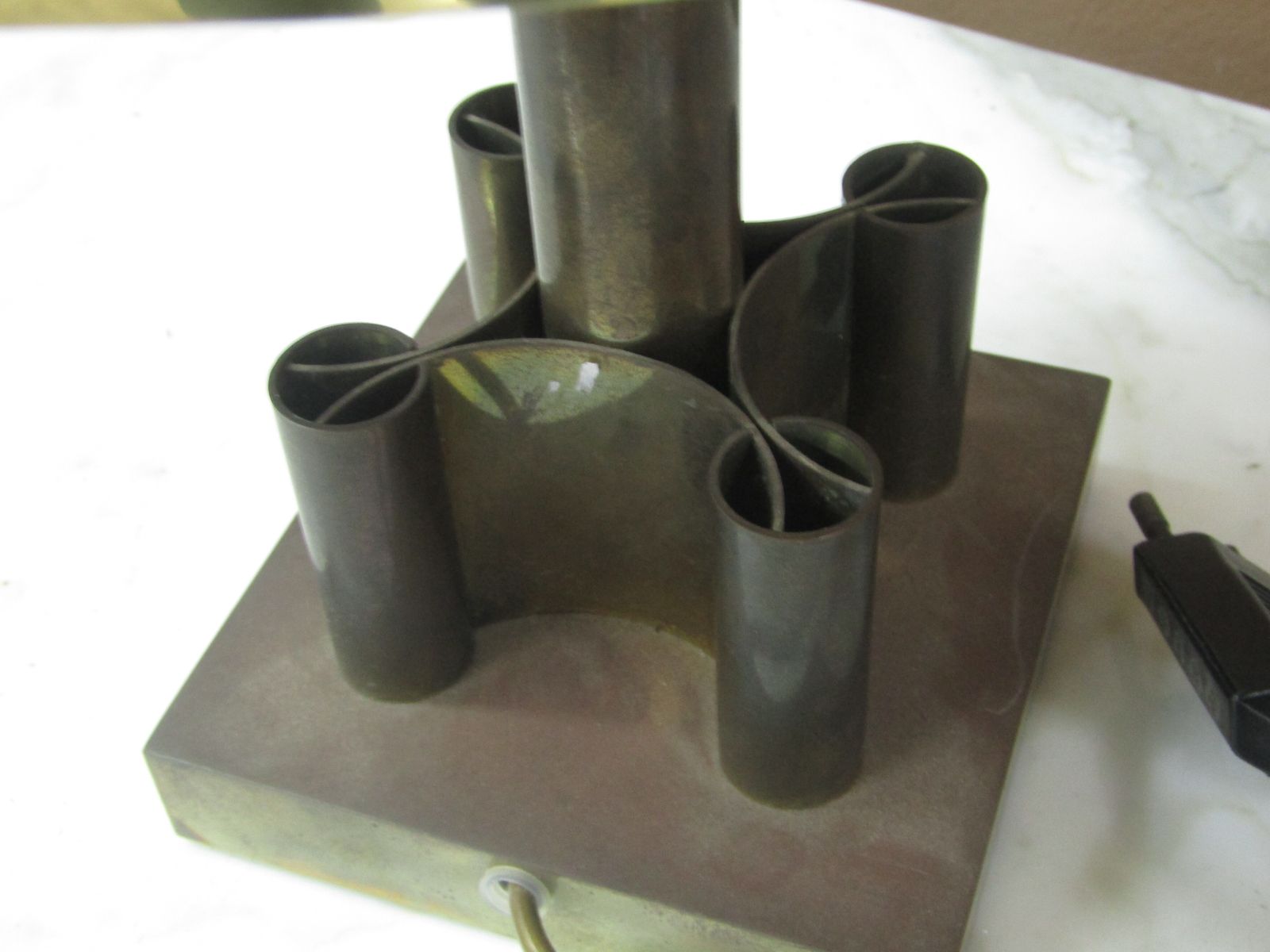 Abat Jours In Brass And Vimini photo buy