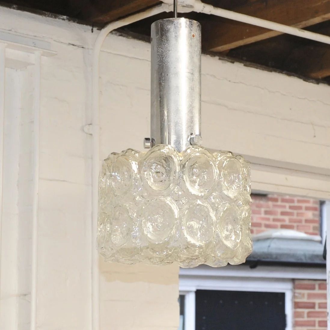 Limburg Crystal Glass Pendant Light, 1970s photo Lighting