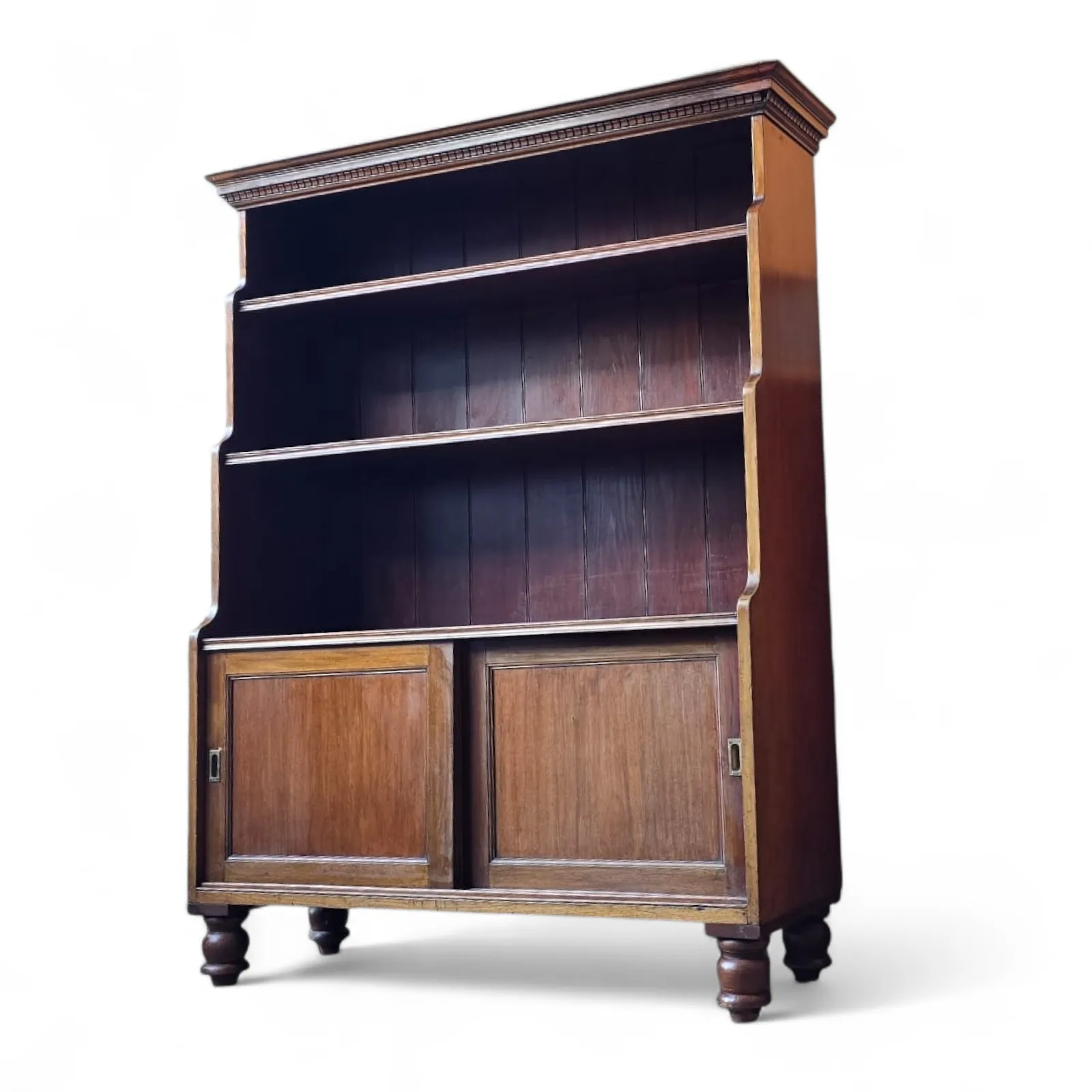 Antique Large Victorian Mahogany Waterfall Open Bookcase photo buy
