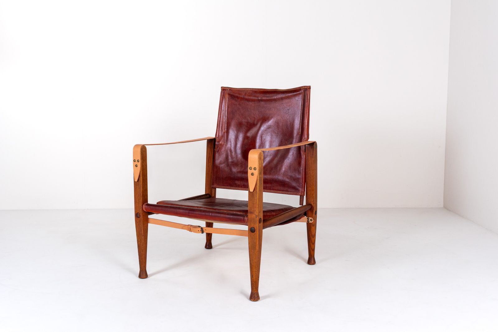 Vintage Kaare Klint For Rud Rasmussen Kk47000 Safari Chair In Leather, Denmark