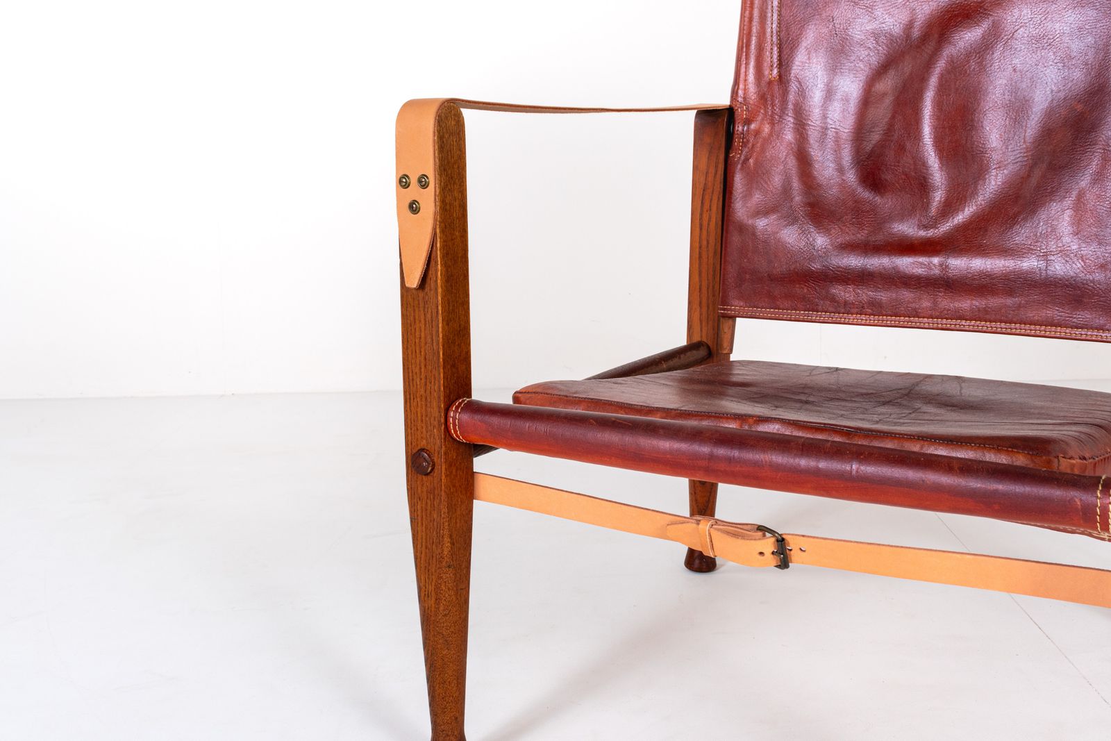 Vintage Kaare Klint For Rud Rasmussen Kk47000 Safari Chair In Leather, Denmark photo 1200.0