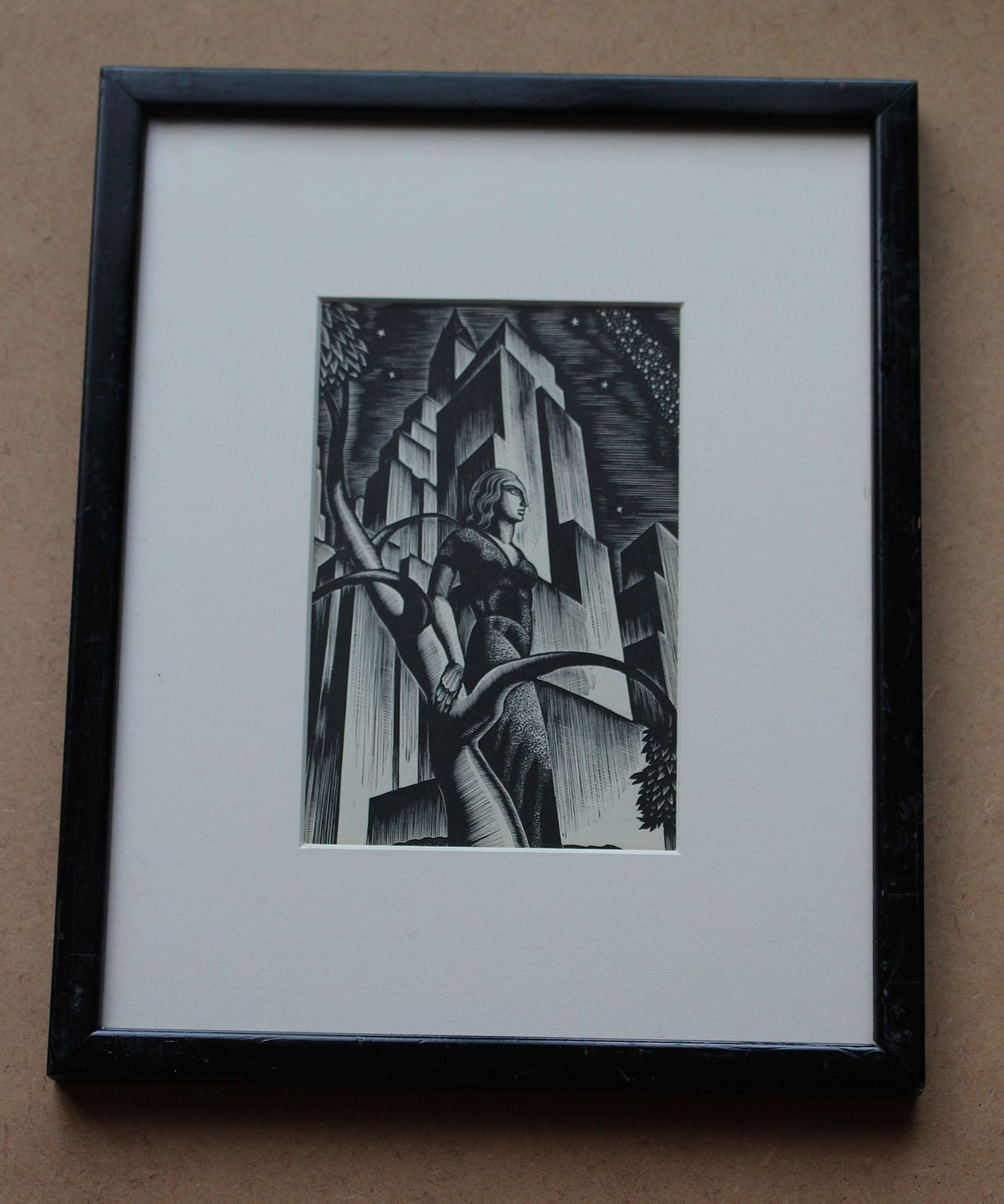 'New York Woman'. ~ A Scarce Lithograph From A Woodcut By Lynd Ward C1931 photo for sale