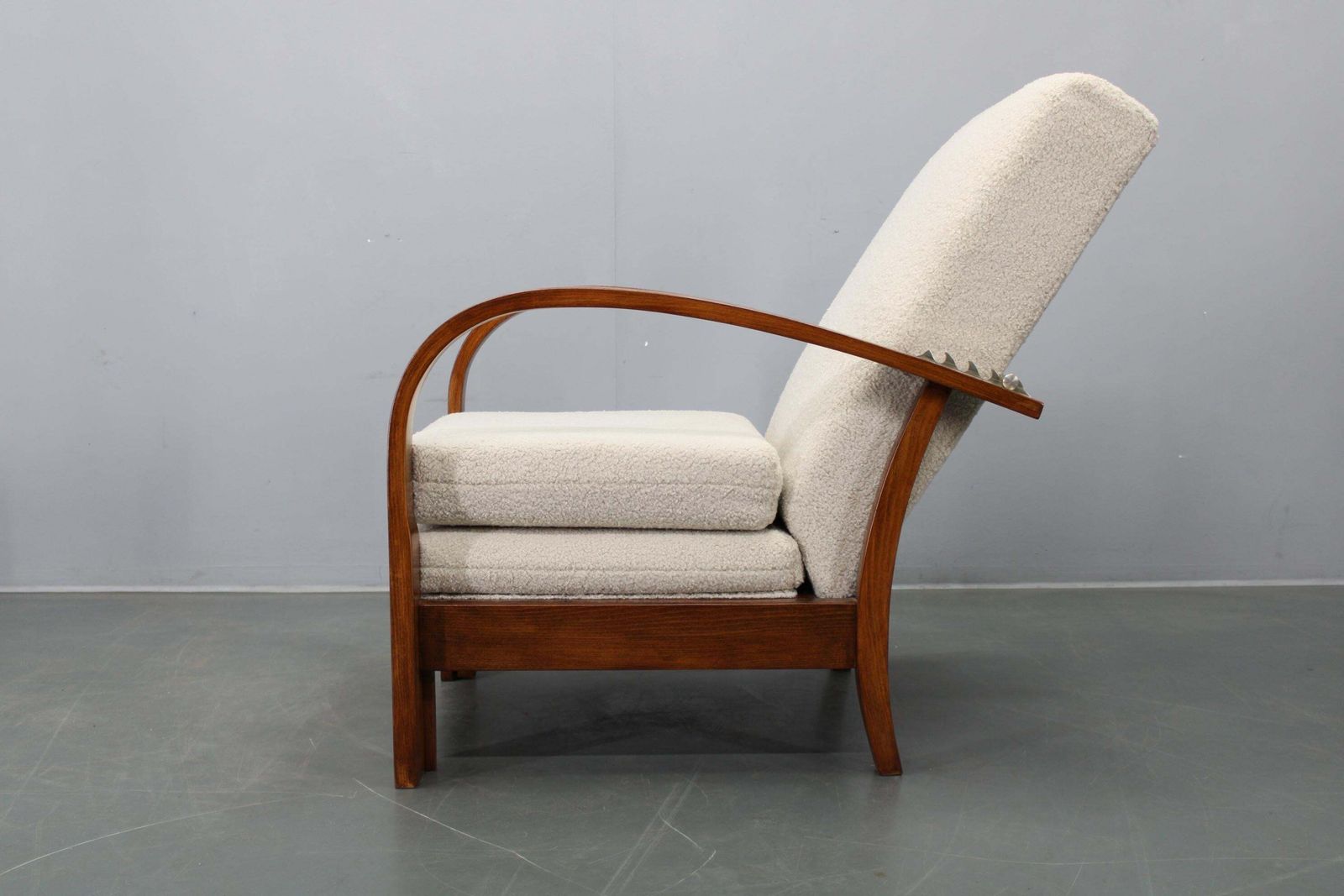 Convertible Art Deco Bouclé Armchair, Czechoslovakia, 1940s photo Furniture