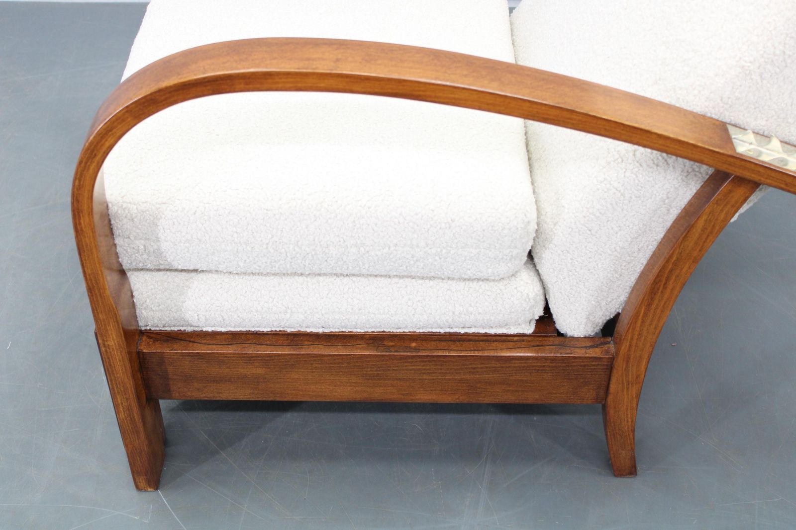 1301.0 Convertible Art Deco Bouclé Armchair, Czechoslovakia, 1940s photo