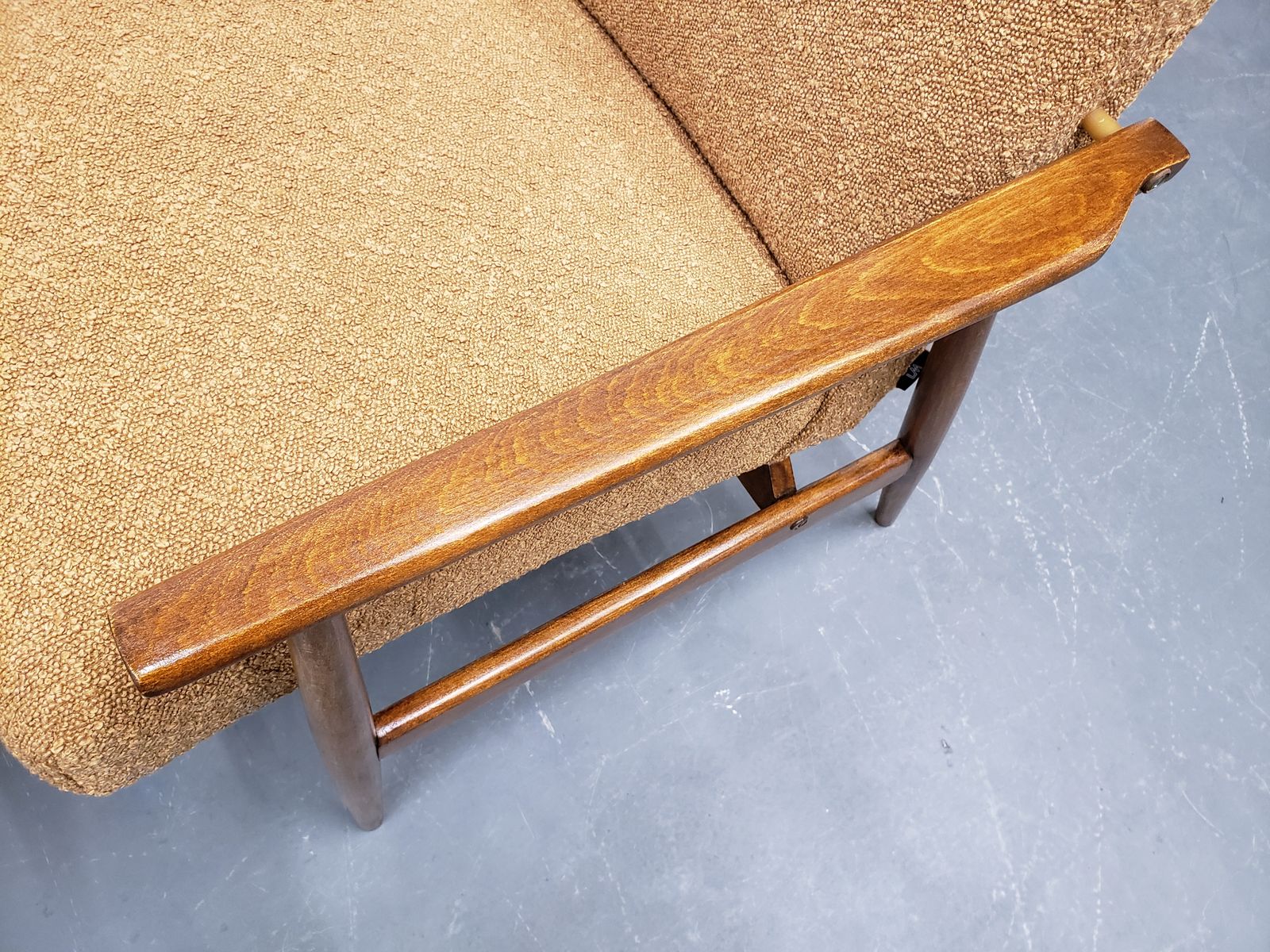Set Of Two   1960 Henryk Lis Armchairs In Mocha Mousse Boucle photo for sale