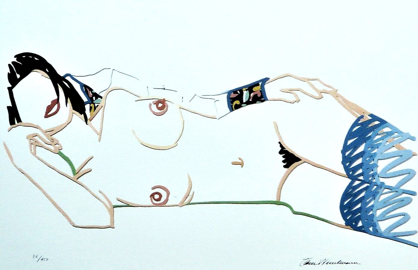 Tom Wesselmann "Female Nude" Large Lithograph photo furniture