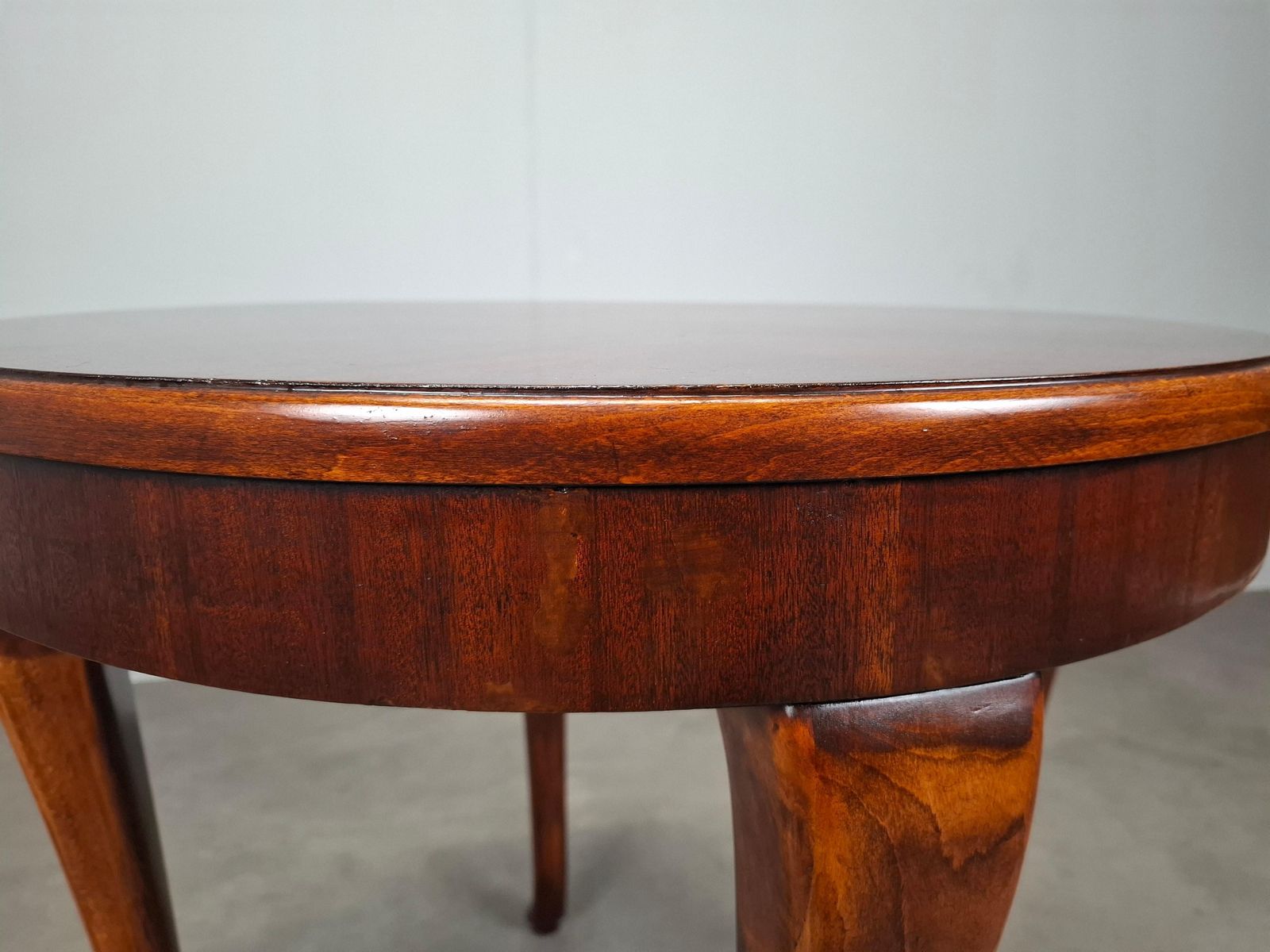 Furniture 1930s Czechoslovak Art Deco Round Table In Wood And Veneer photo