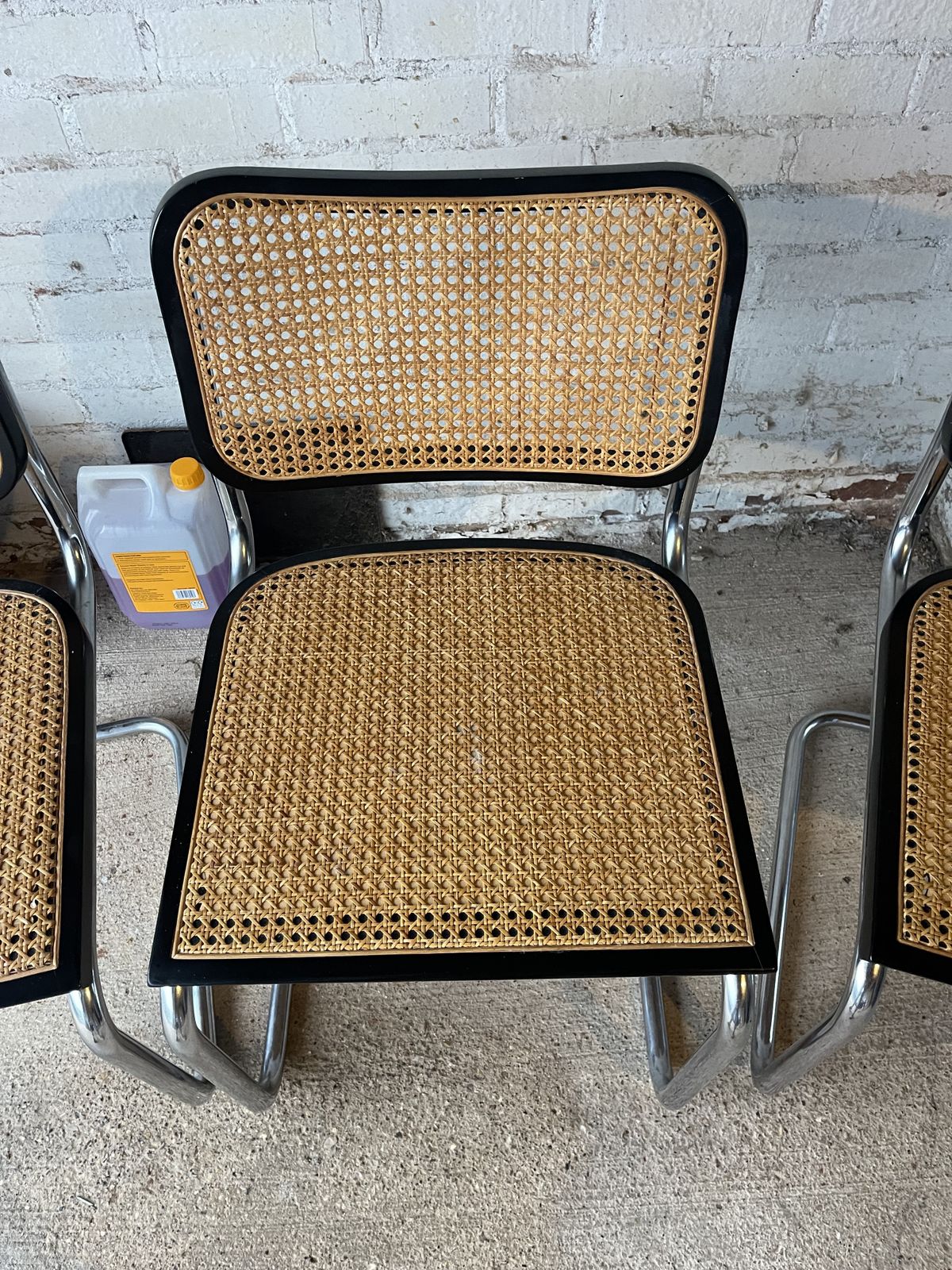 995.0 Set Of 6 Vintage Marcel Breuer Habitat Chairs – Cane & Chrome – Made In Italy (1970s) photo