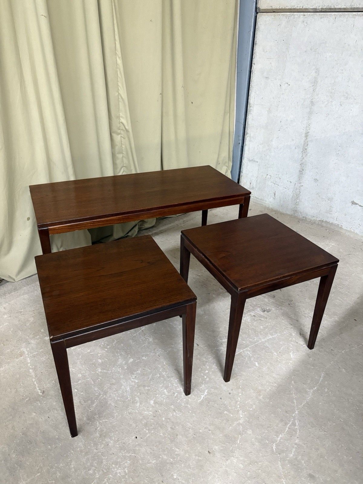 Vtg Mid Century Teak Nest Of Side Tables Scandi Danish Style Retro R1019 photo buy