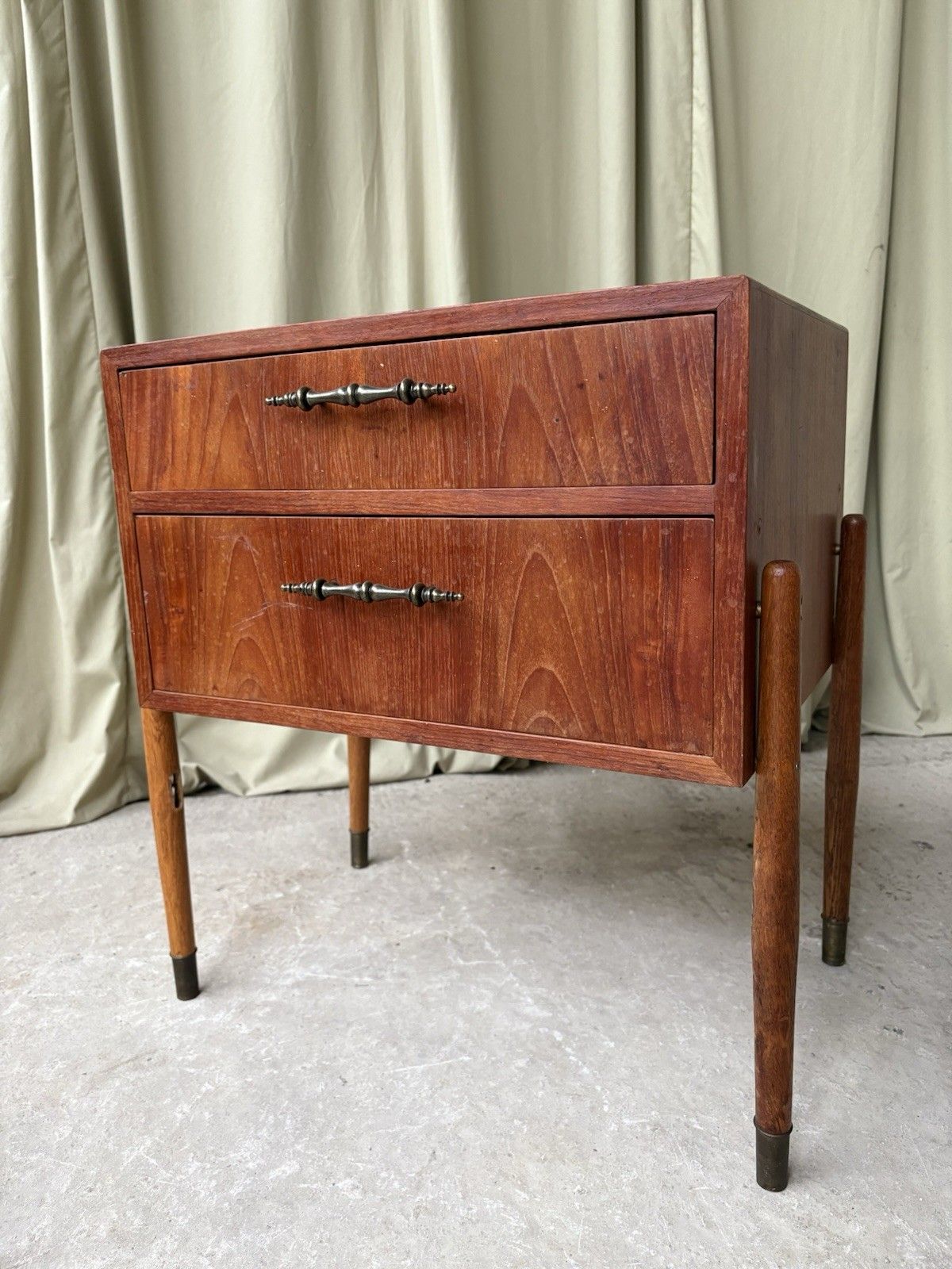 Vtg Mid Century Danish Teak Chest Of Drawers Bedside Scandi Retro R1020 photo vinterior