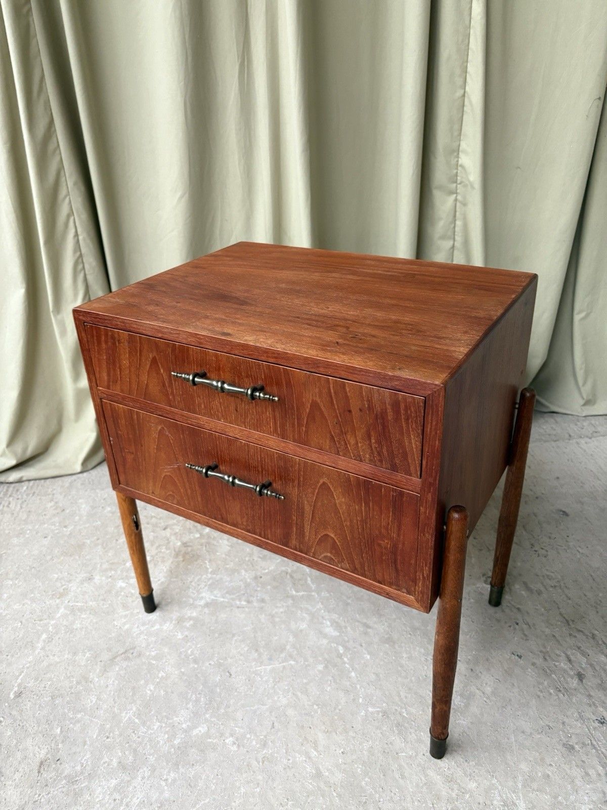 Vtg Mid Century Danish Teak Chest Of Drawers Bedside Scandi Retro R1020 photo vintage