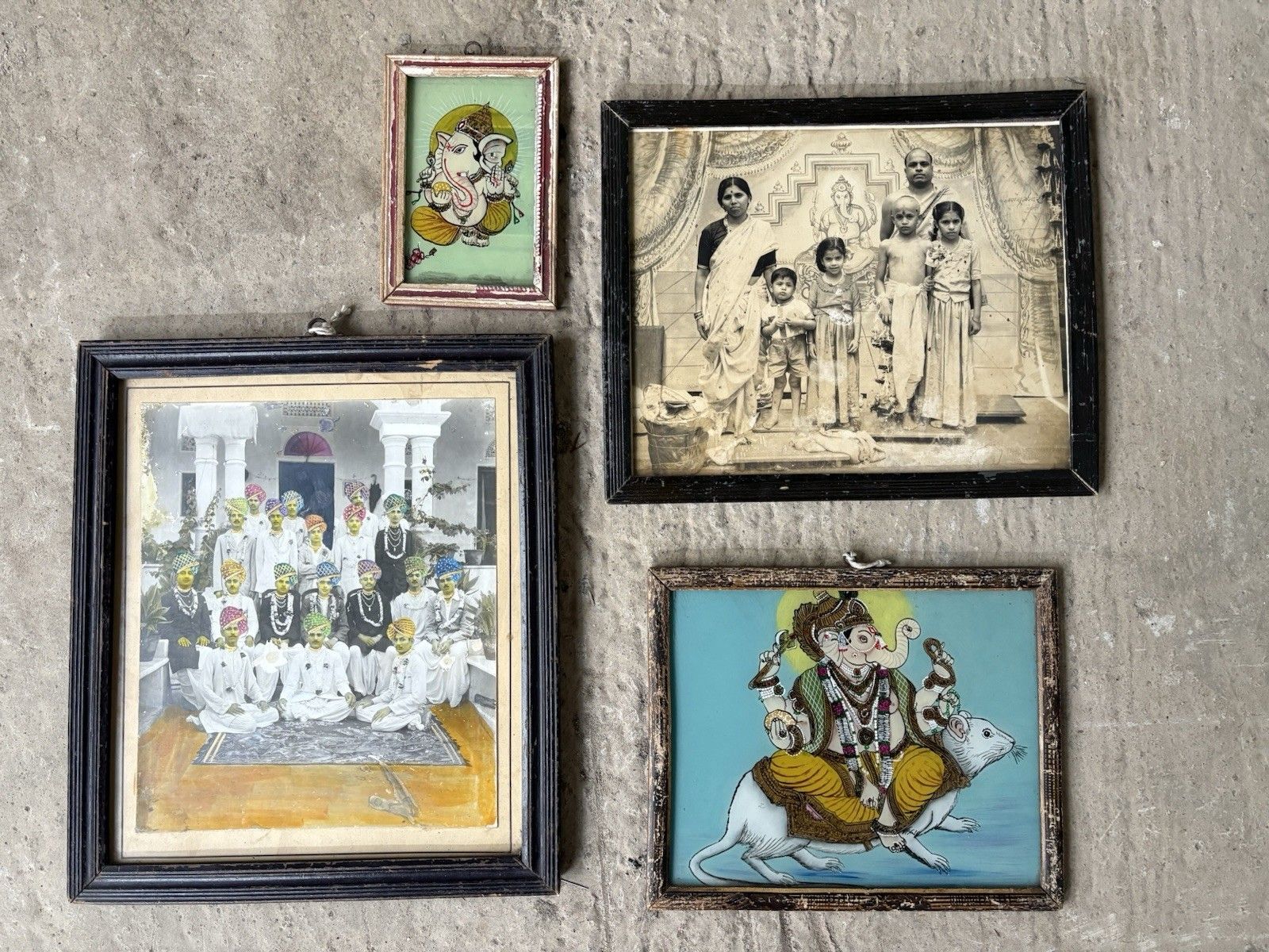 Vtg Antique Lot Collection Of Indian Pictures Wall Art Painted Photographs R1021