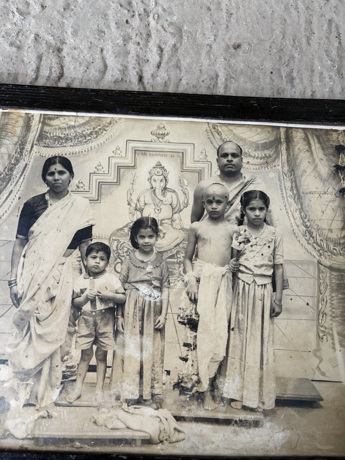 Art Vtg Antique Lot Collection Of Indian Pictures Wall Art Painted Photographs R1021 photo