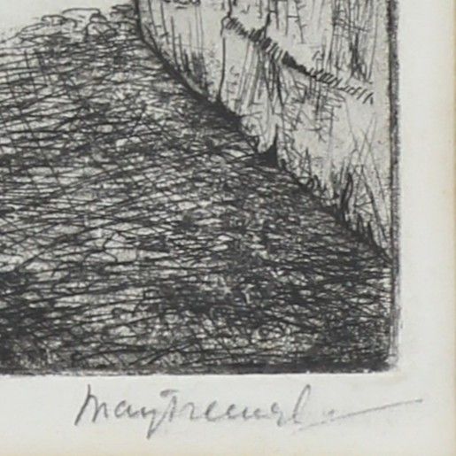 Etching By May Tremel. Rue Du Midi, Saint Jean De Luz. photo for sale