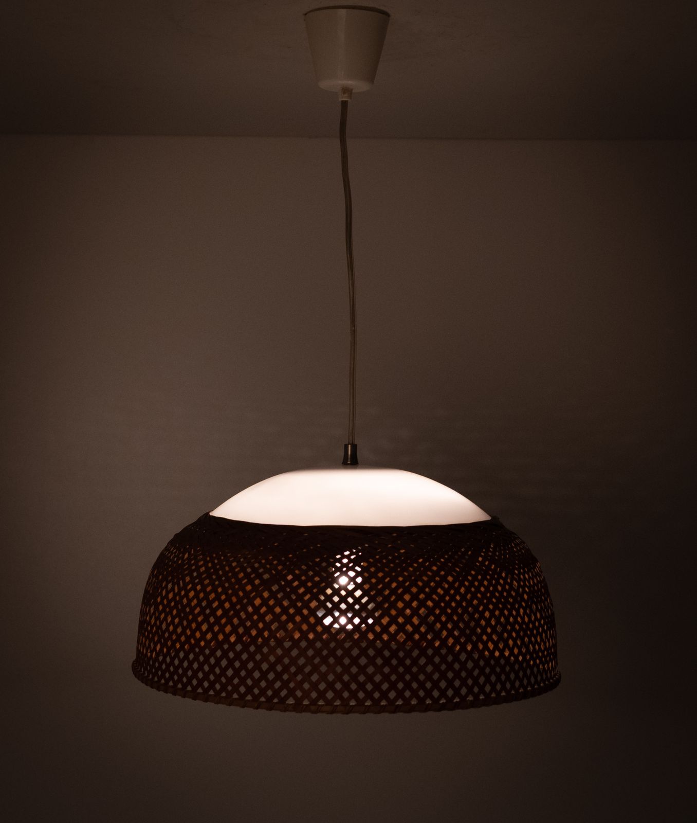 Japan Wicker Pendant Lamp 1970s photo vintage