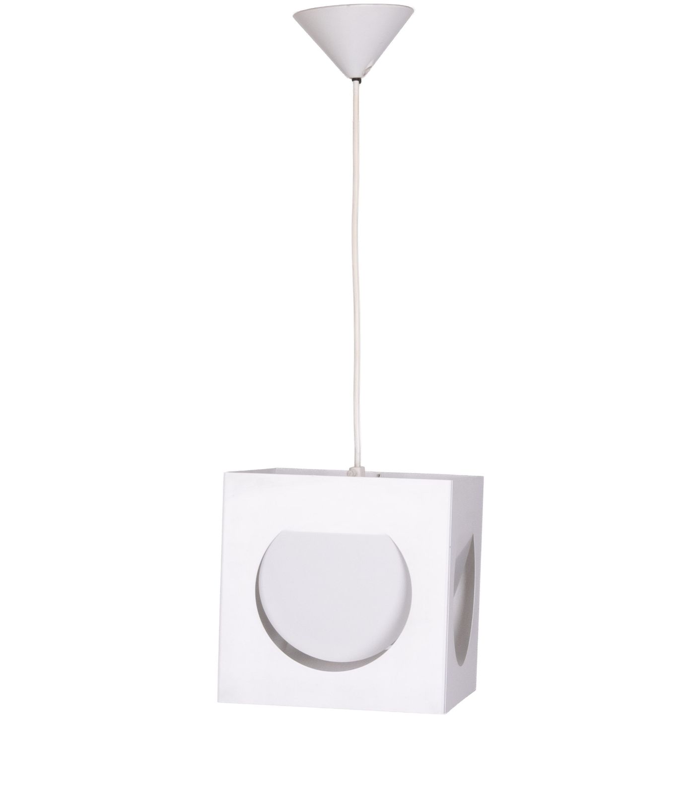 Square Metal Pendant Lamp By Shogo Suzuki For Orno, Finland 1960’s photo buy
