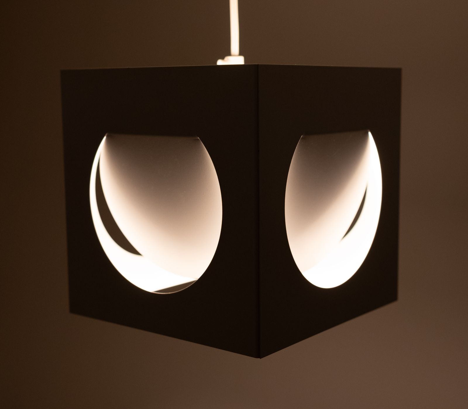 photo for sale Square Metal Pendant Lamp By Shogo Suzuki For Orno, Finland 1960’s