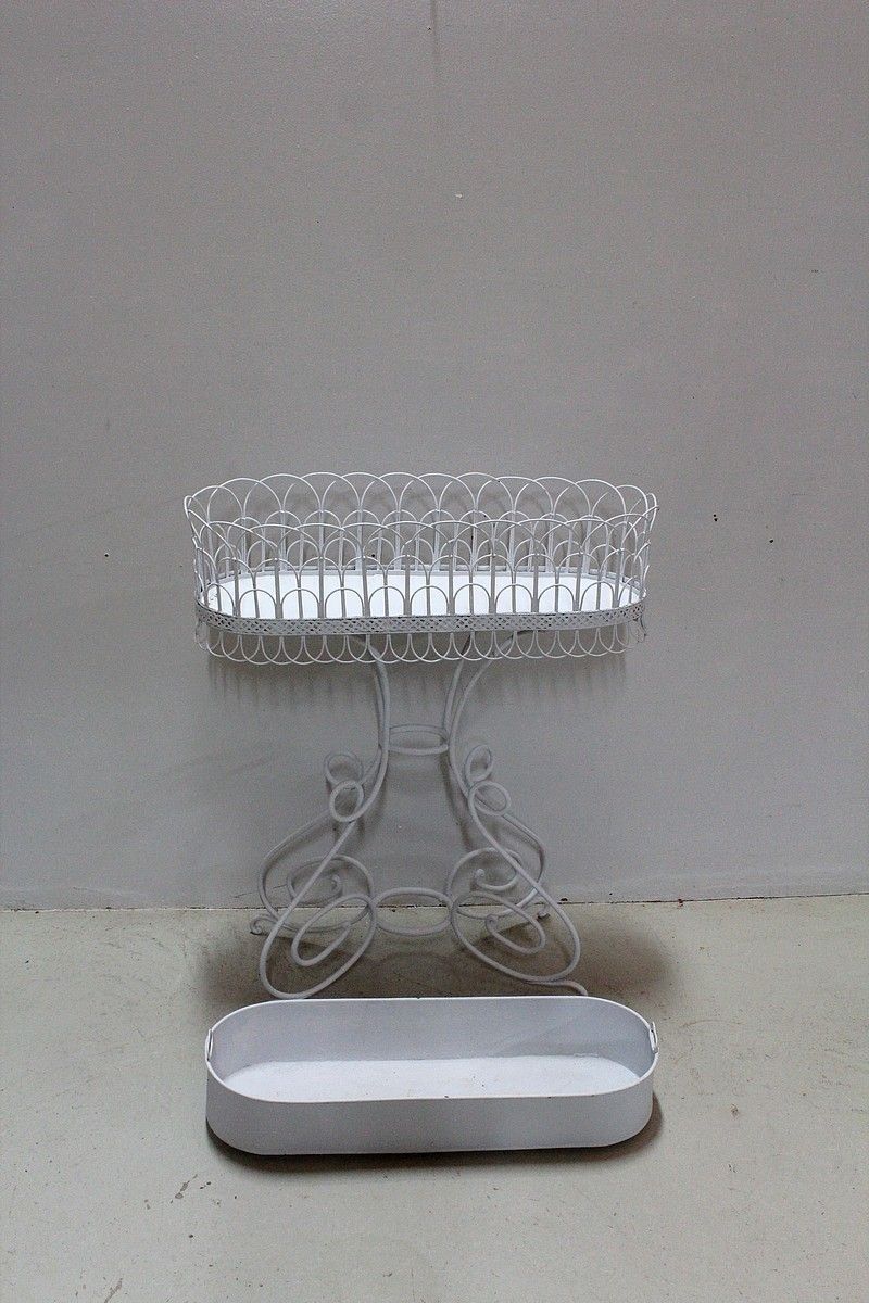 Planter In Sheet Metal And Wrought Iron 20th Century photo vinterior