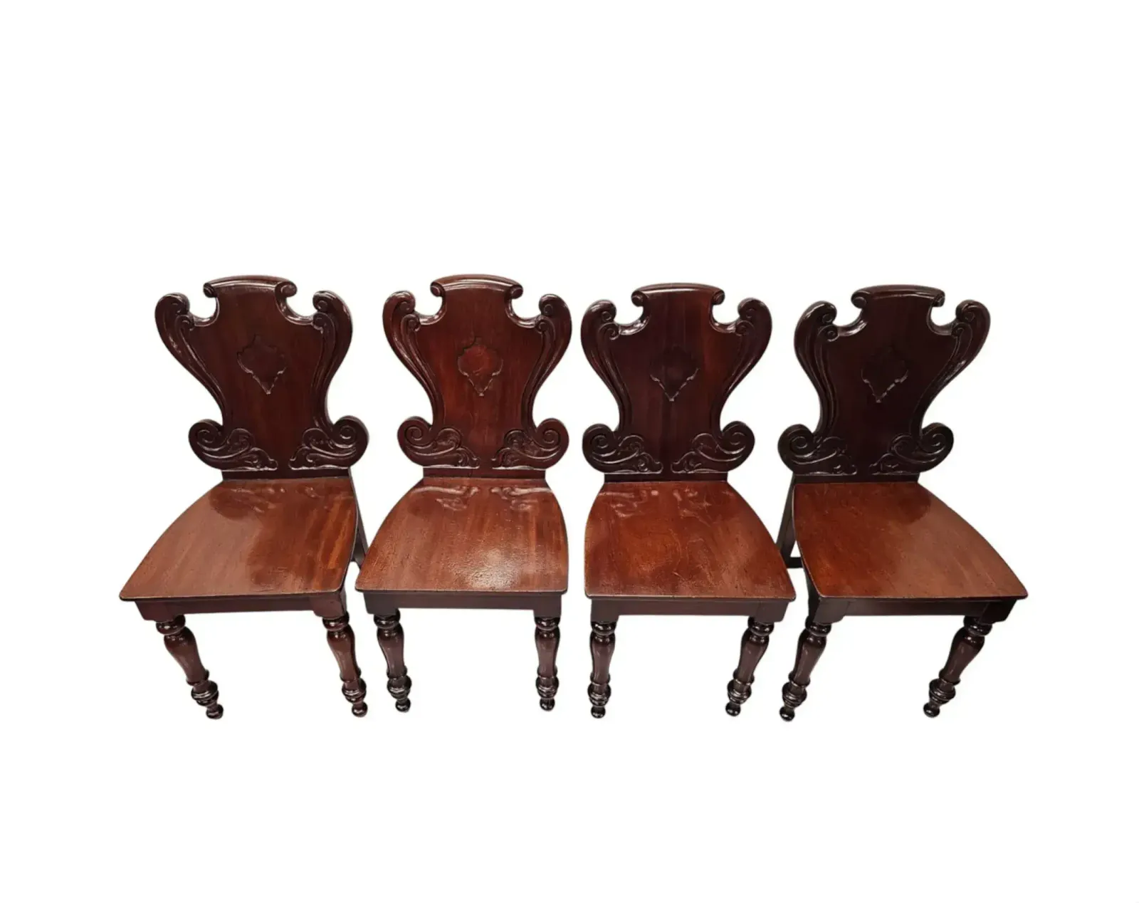 A Very Rare And Fine 19th Century Irish Set Of Four Hall Chairs photo 5636.42