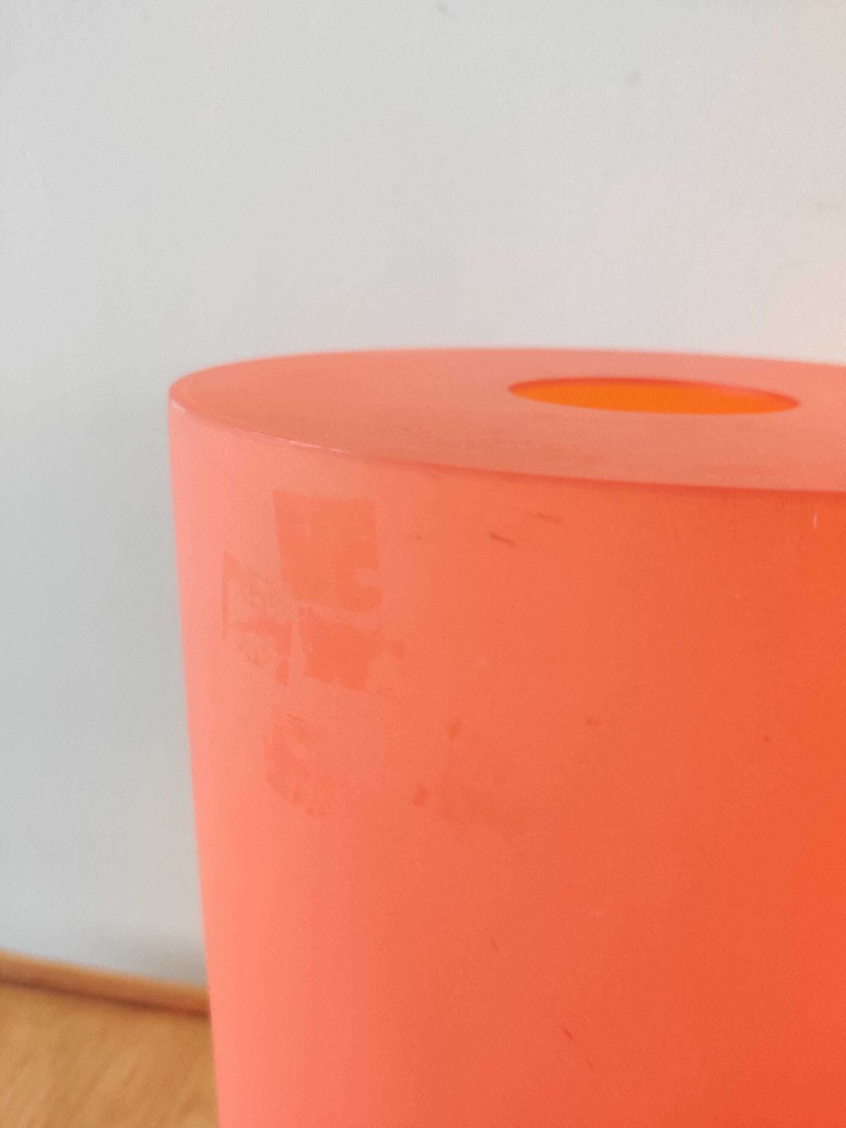Rare Vintage 90s Habitat Made In Italy Orange Plastic Lamp, Vintage, Mid Century,Space Age Y2k Table Lamp. photo Lighting