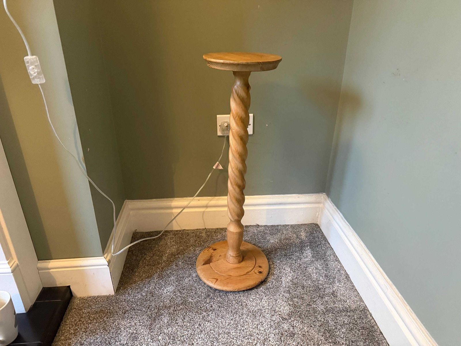 photo vinterior Vintage Solid Wood Plant Stand / Pot Stand / Pedestal Table / Lamp Stand