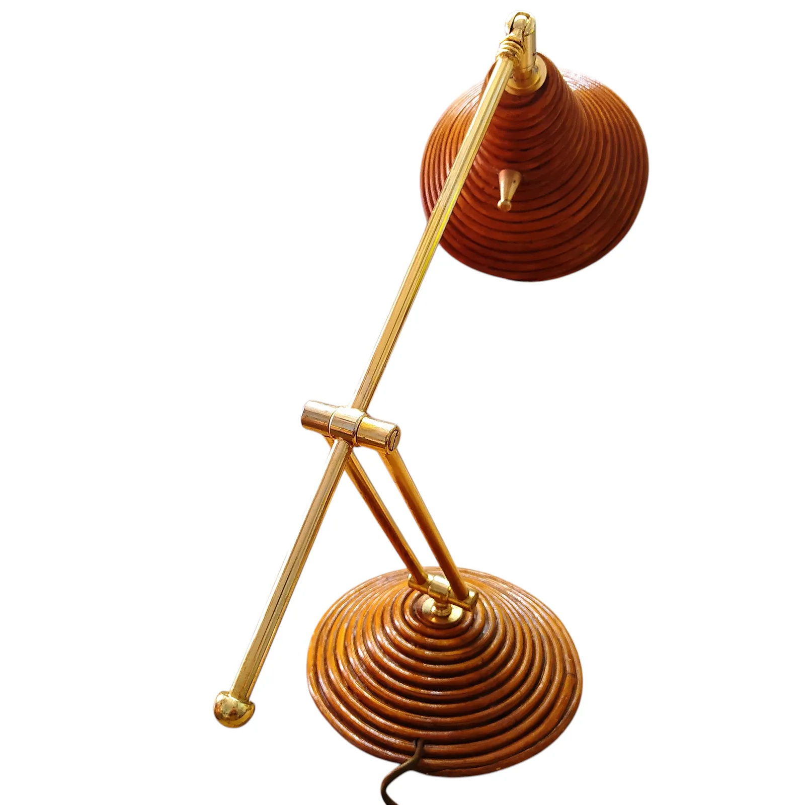photo furniture 1960's Articulated  Pencil Reed Table Lamp.