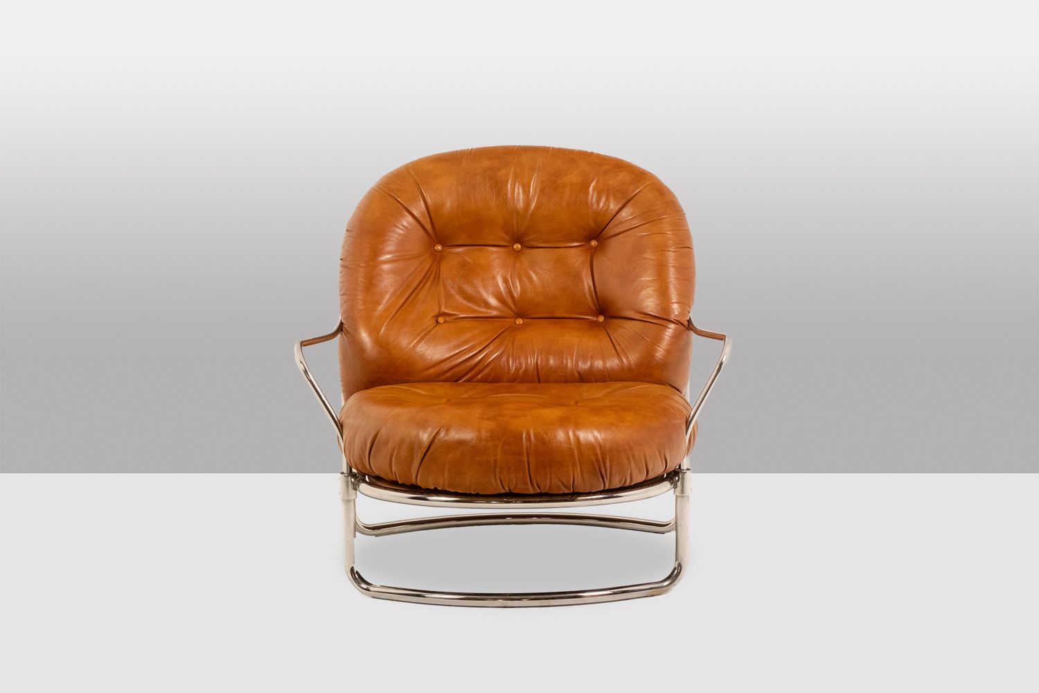 Carlo Di Carli. Leather And Metal Armchair. 1970s. photo furniture