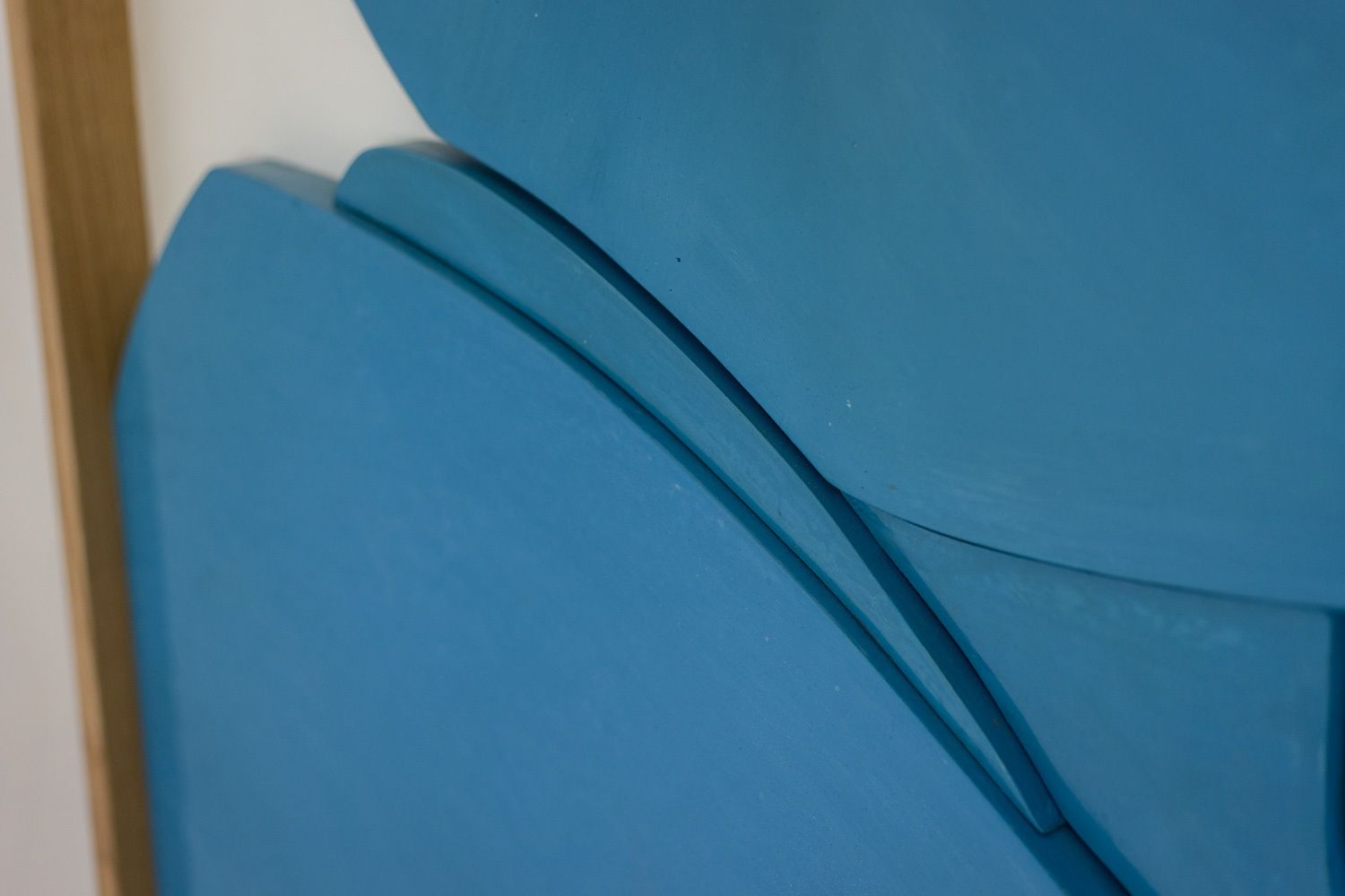 Blue Lacquered Wood Bas Relief. Contemporary Work By A French Artist. photo vinterior