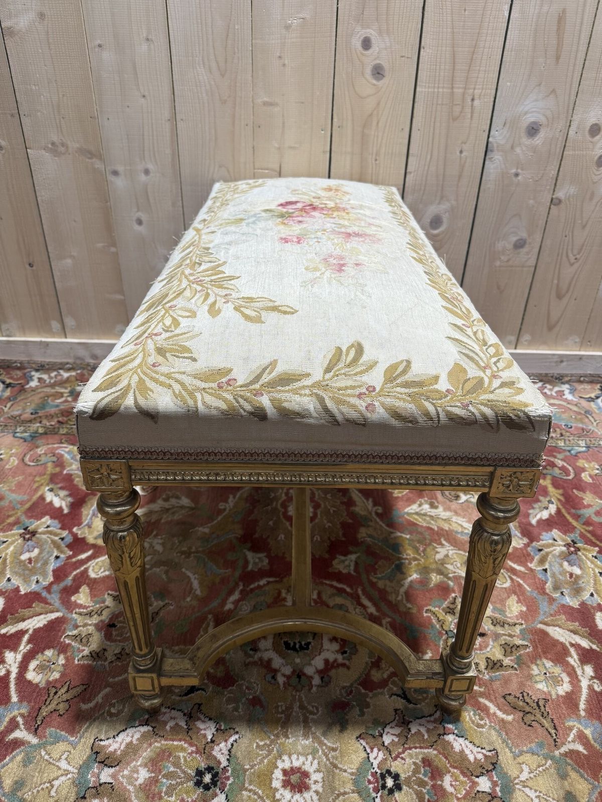 Banc   Banquette D'office De Style Louis XVI En Bois Doré photo 1530.0