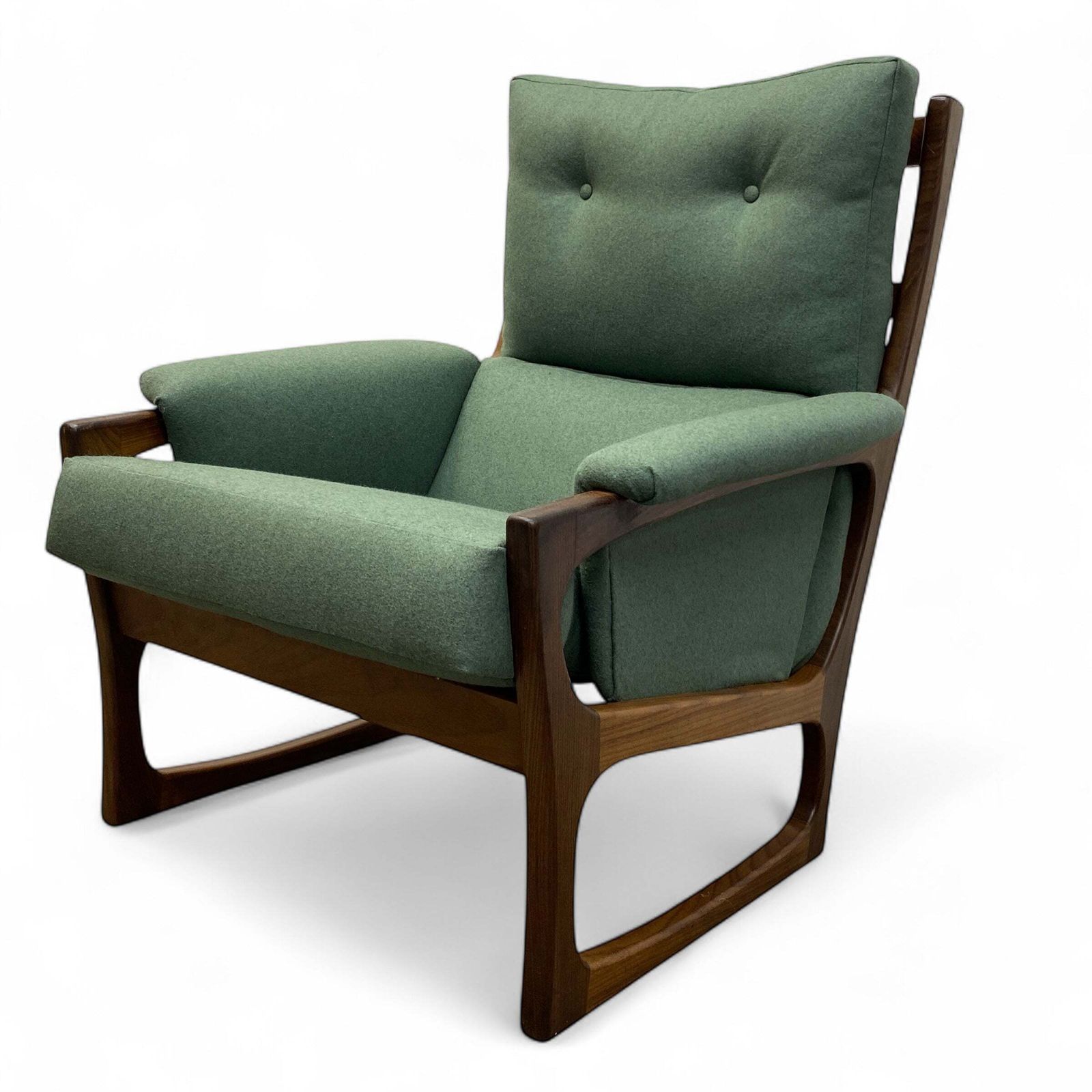 Midcentury Lounge Chair Green Danish Fully Refurbished