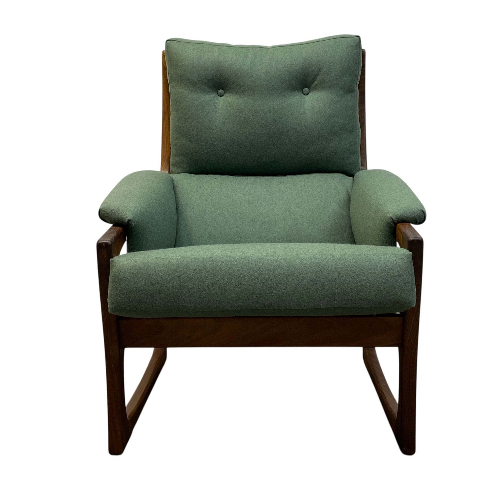 Midcentury Lounge Chair Green Danish Fully Refurbished photo Furniture