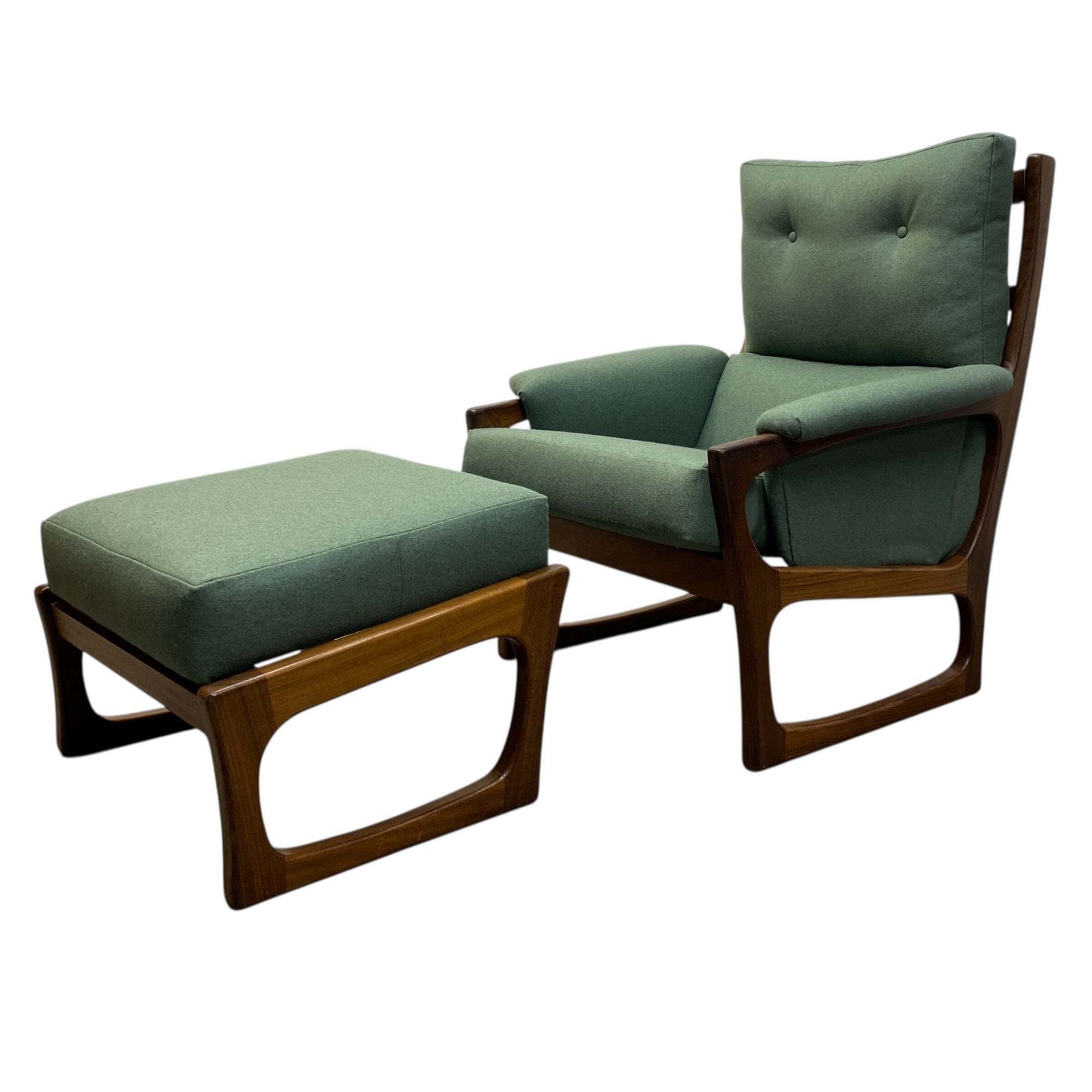 Midcentury Lounge Chair Green Danish Fully Refurbished photo buy