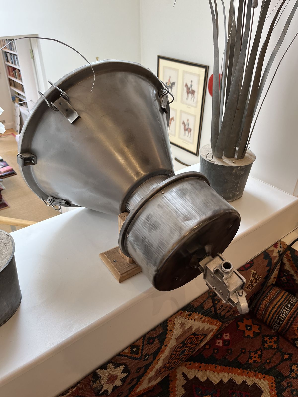 Industrial Factory Ceiling Lamp With Glass Cover, 1990s photo for sale