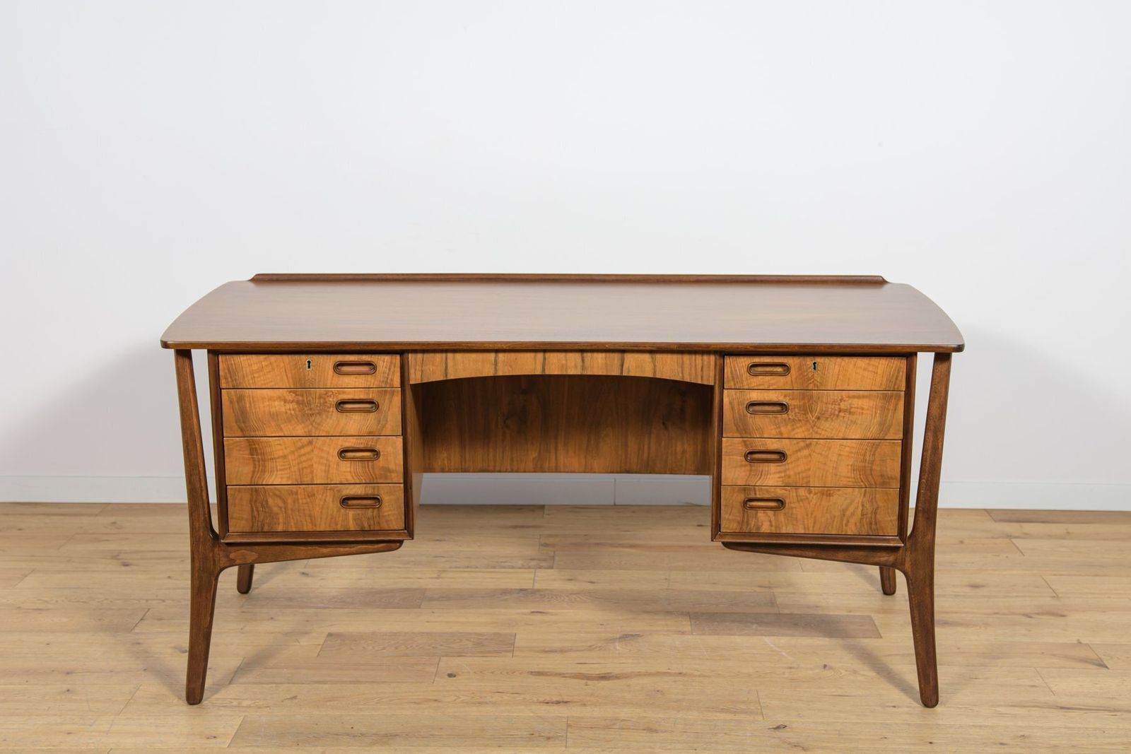 Mid Century Modern Danish Walnut Desk By Svend åge Madsen For H.P. Hansen, 1960s photo for sale
