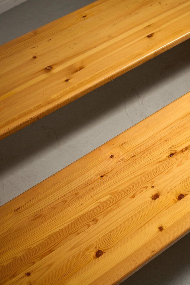 Pine Wood Benches, 1970s, Set Of 2 photo buy