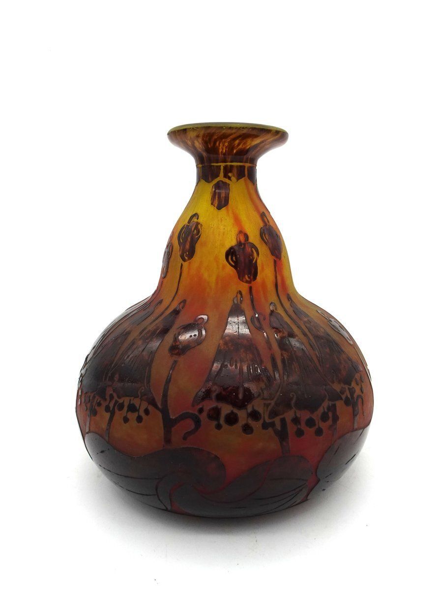 Le Verre Francais Vase In Glass By Charles Schneider, 1920s photo vintage