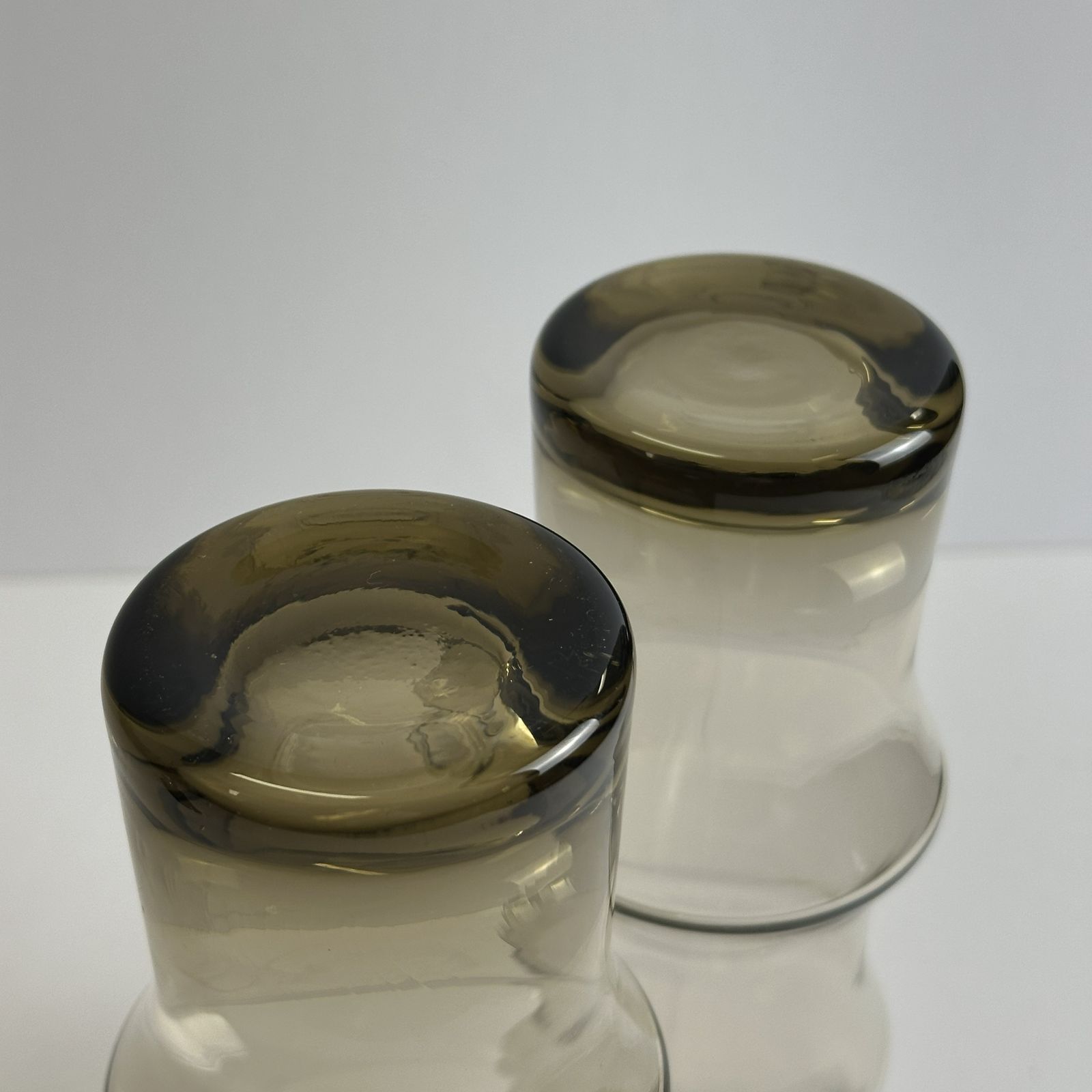 Pair Of Vintage Smoked Glass Vases, Eastern Europe, 1960s photo Home Decor