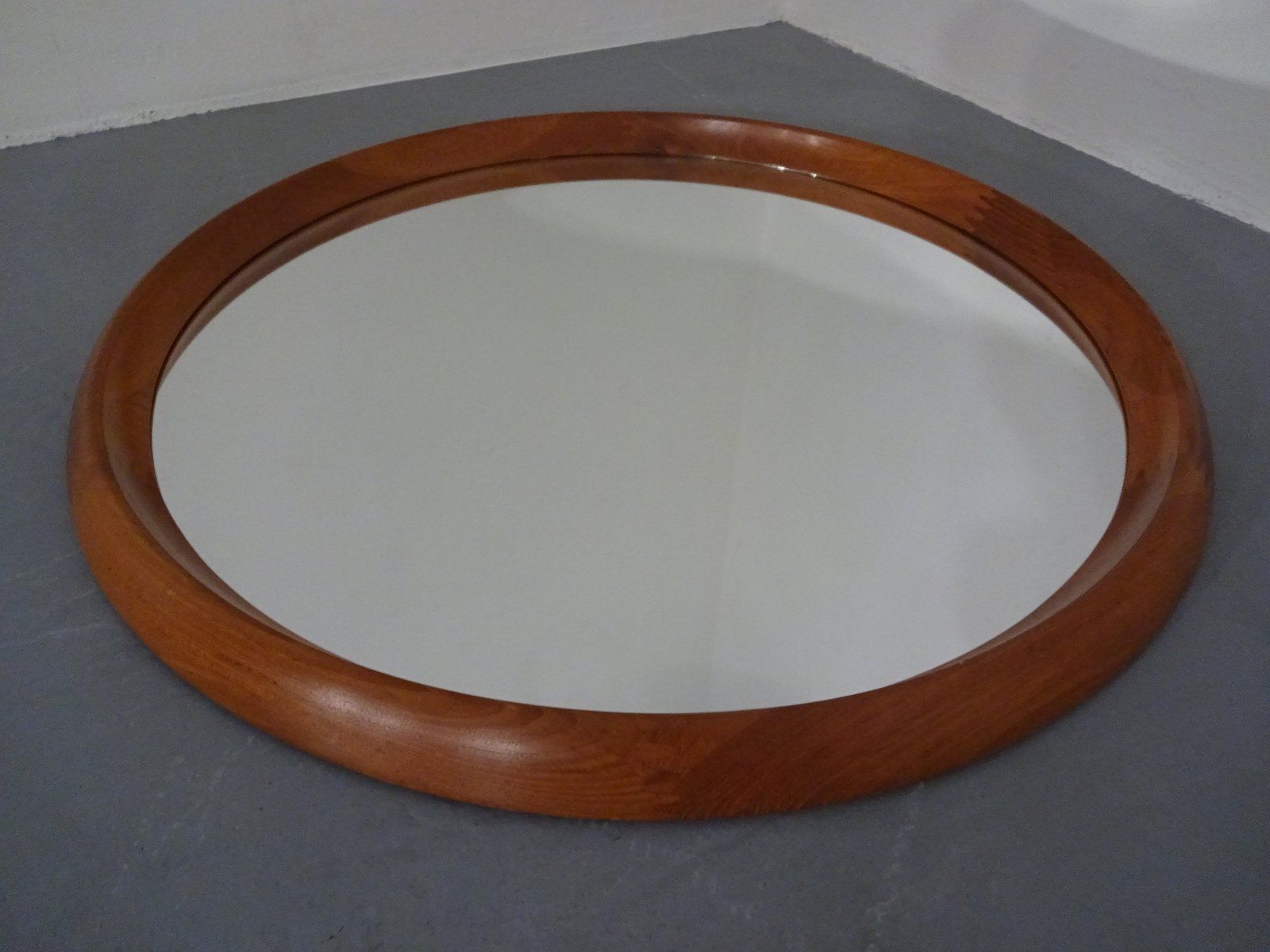 Large Teak Mirror By Bernhard Pedersen For Viby J. Møbelfabrik, Denmark, 1960s photo vintage