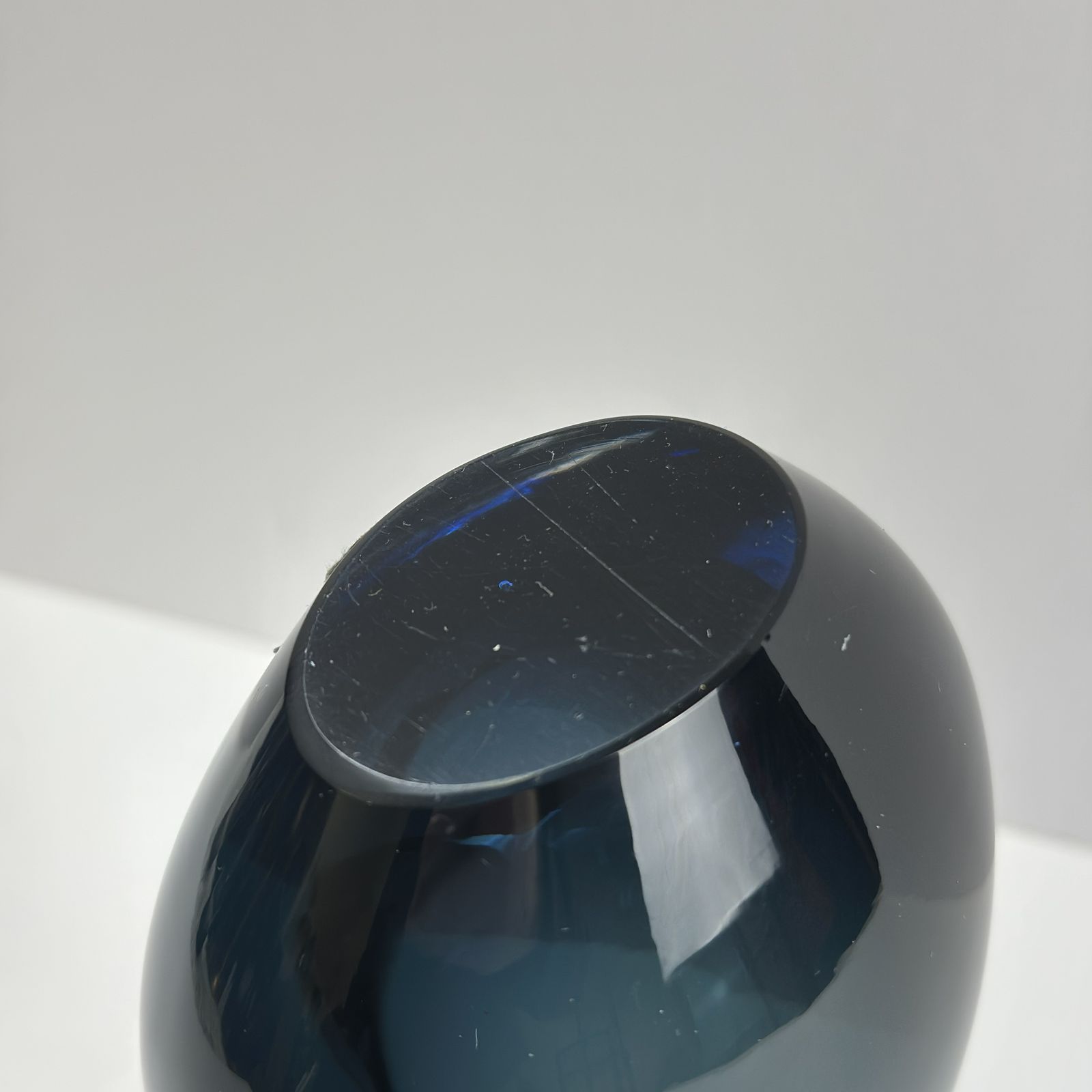 1980s V. Nason & Cie Blue And Smoked Grey Sommerso Murano Glass Vase photo 355.0